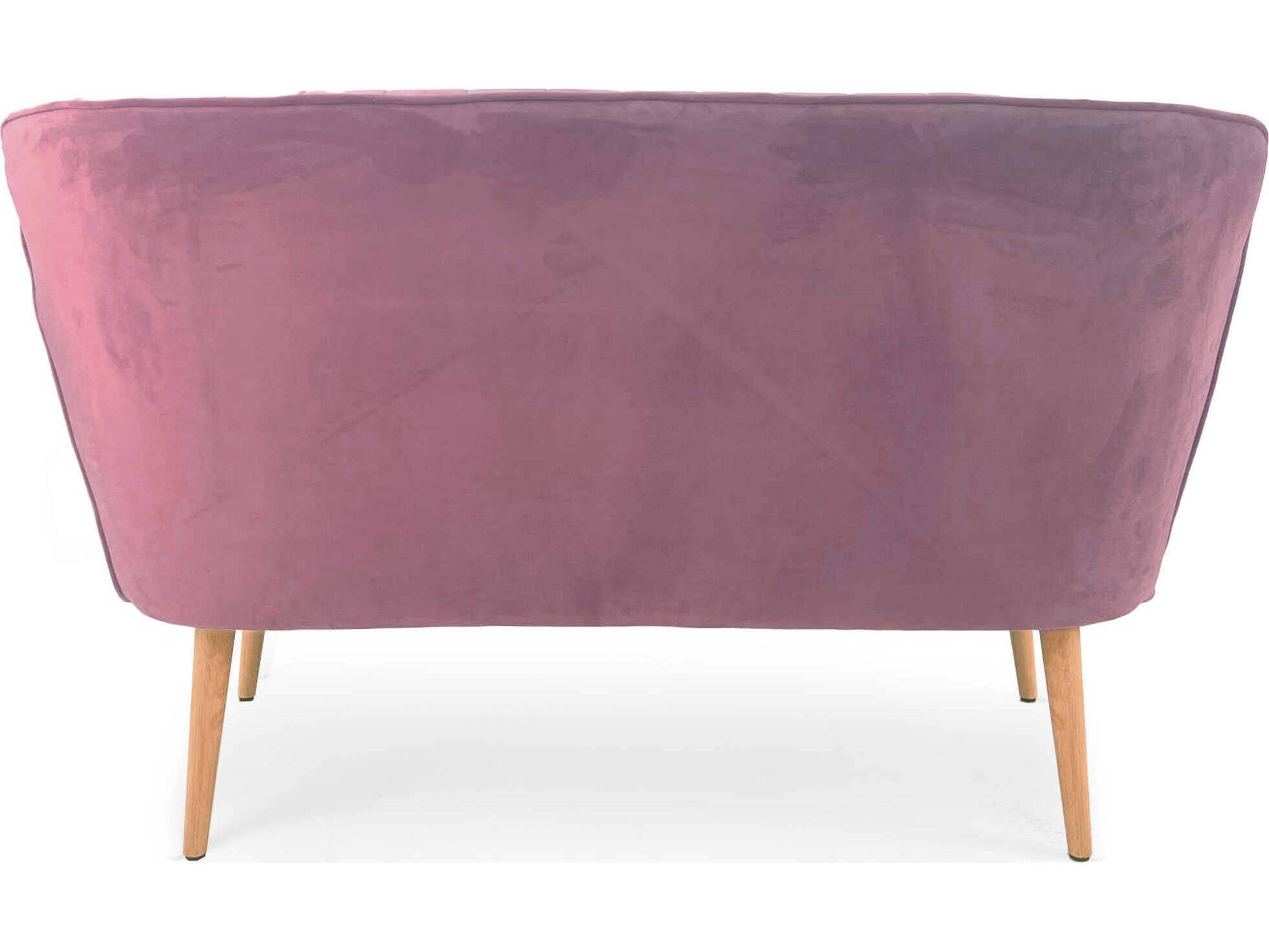 Zentique Mauve Rose Velvet Purple Upholstered Accent Bench