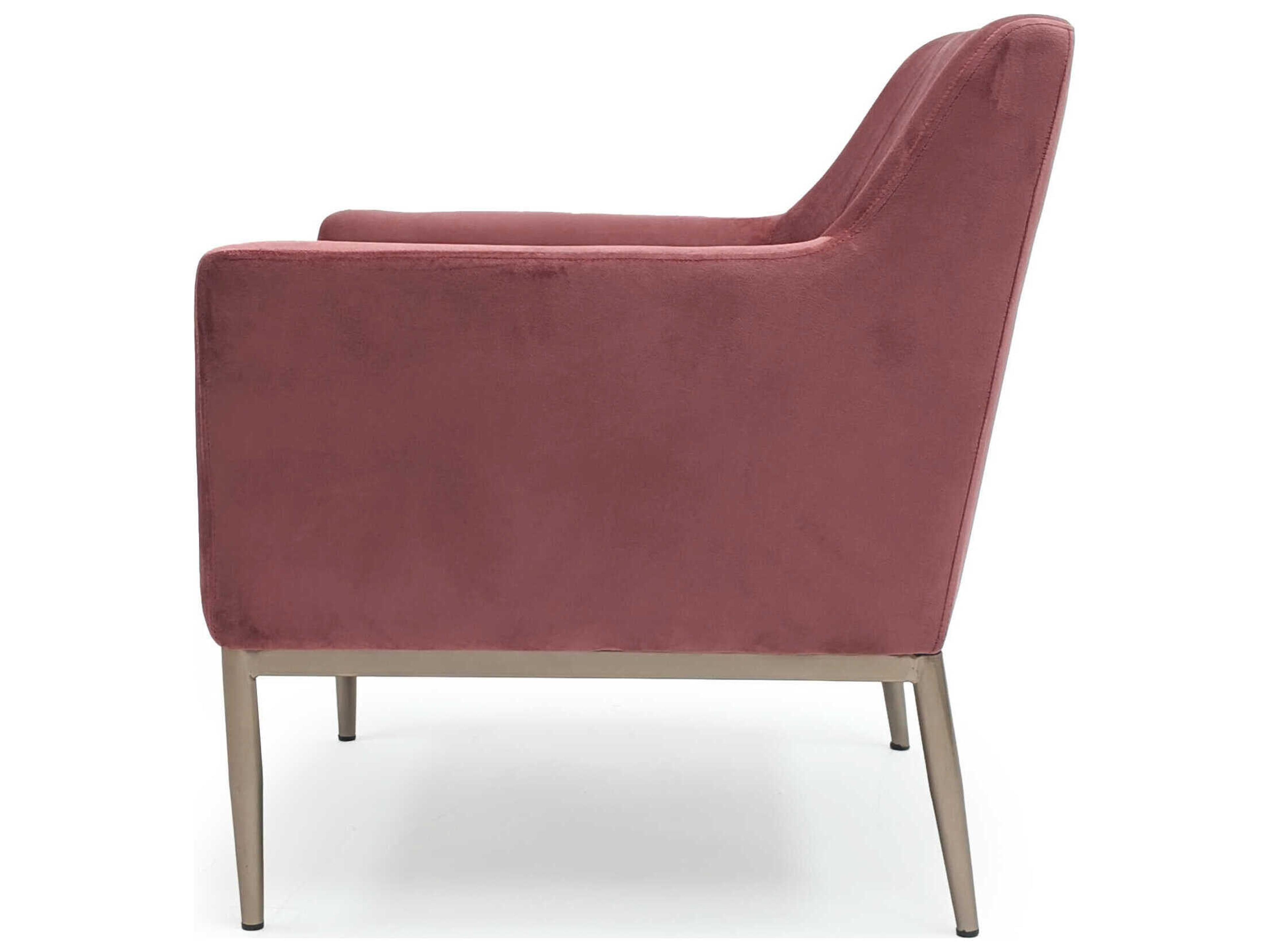 Zentique Pink Velvet Accent Chair