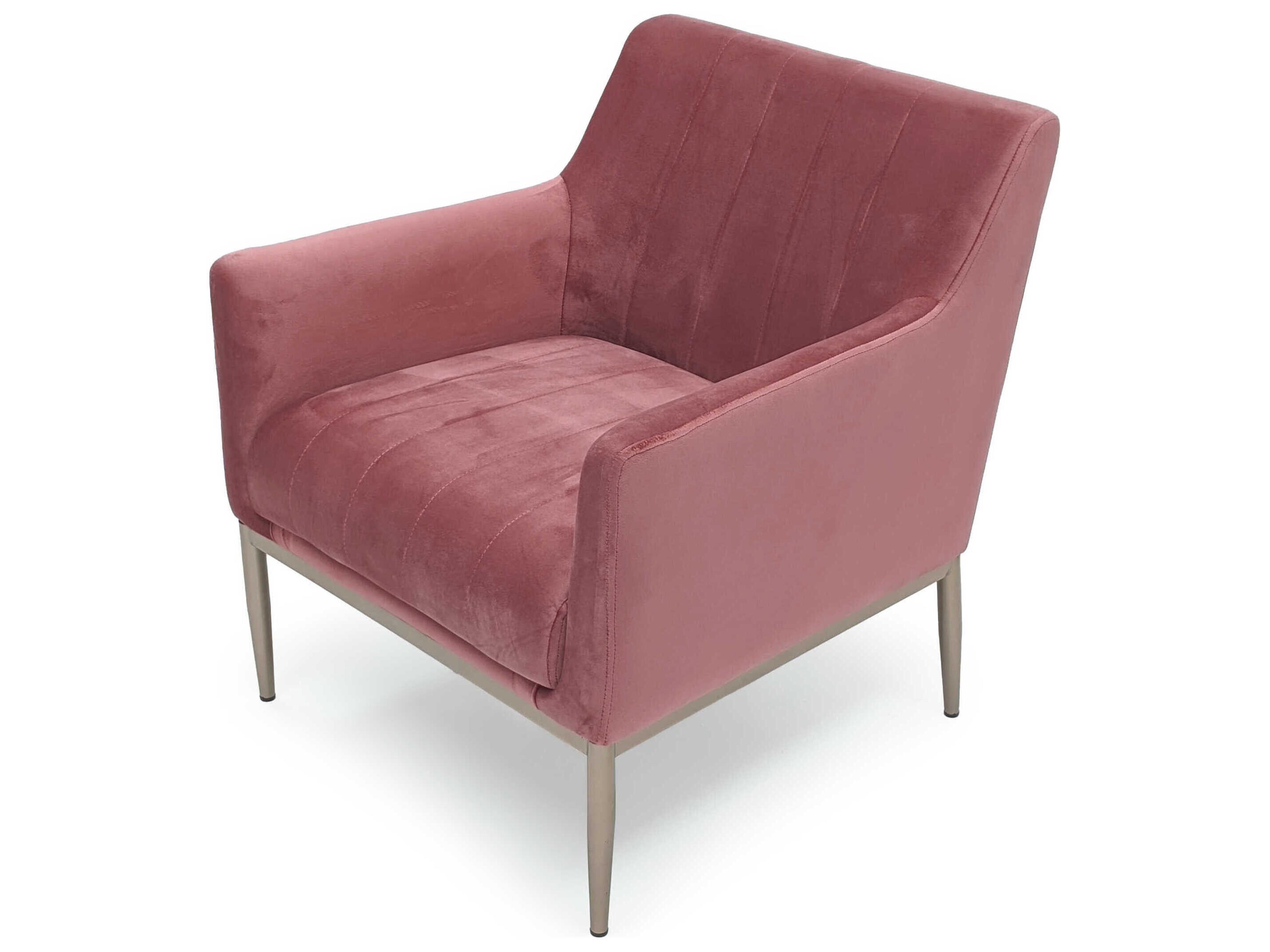 Zentique Pink Velvet Accent Chair