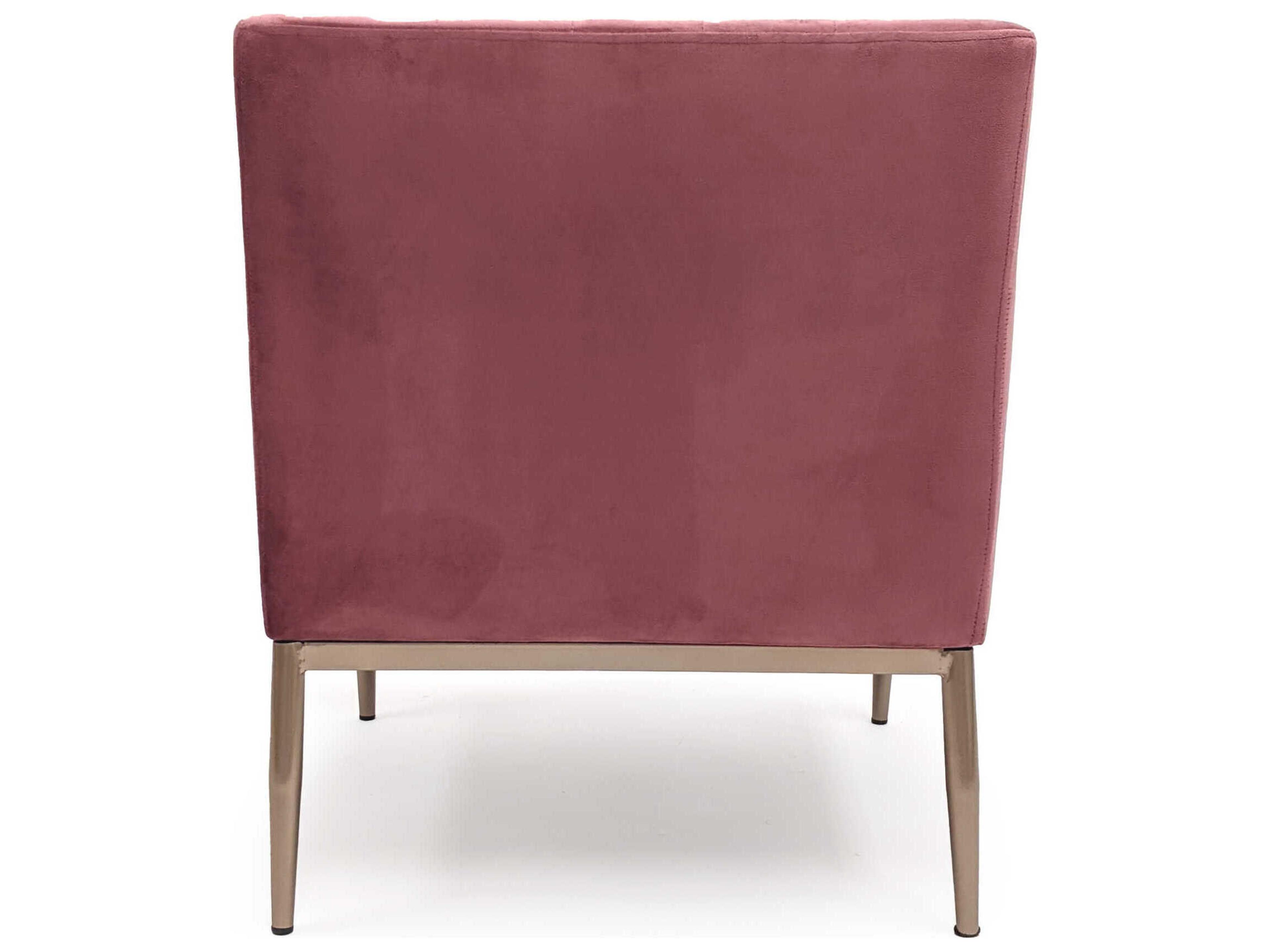 Zentique Pink Velvet Accent Chair