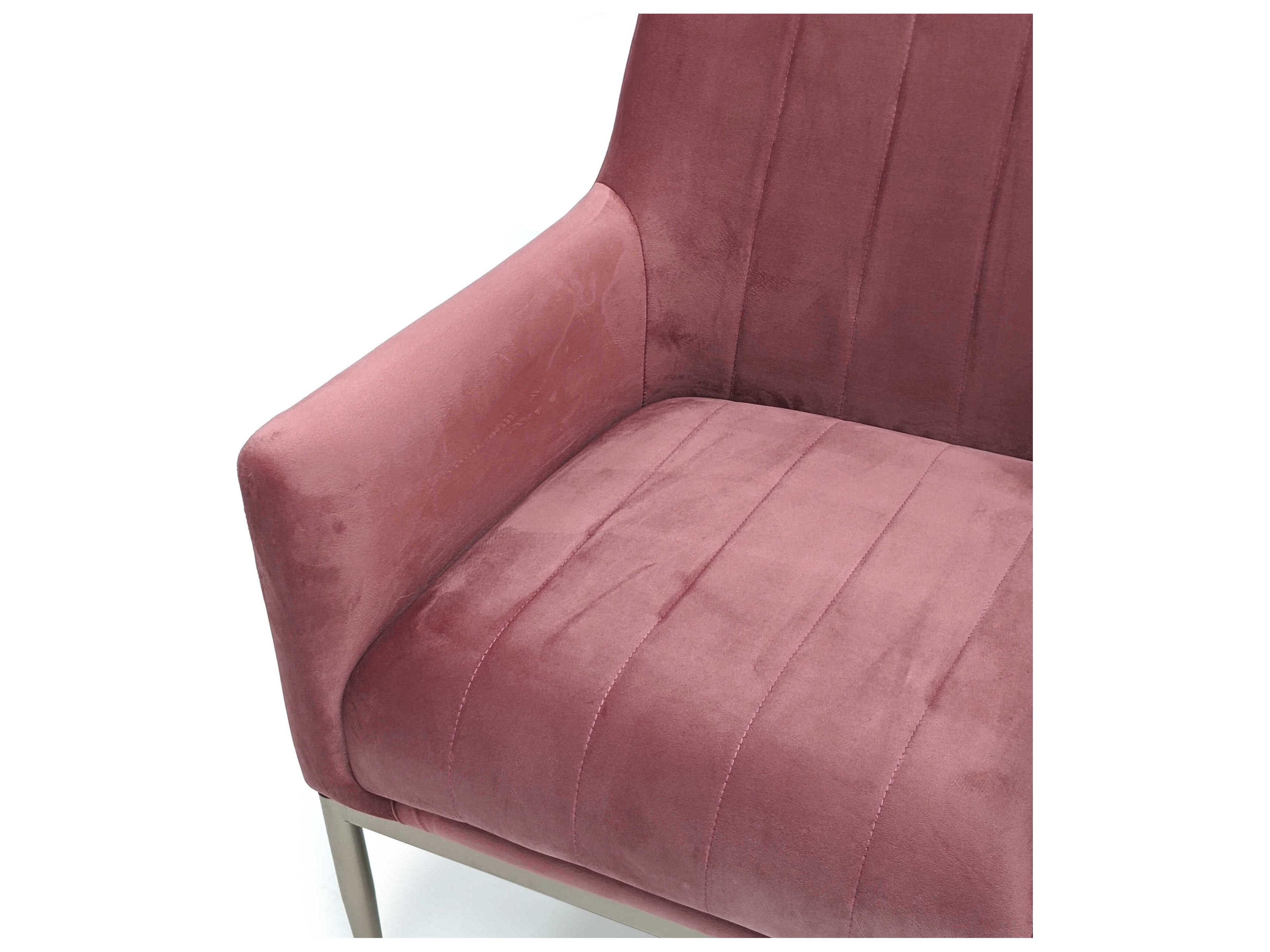 Zentique Pink Velvet Accent Chair