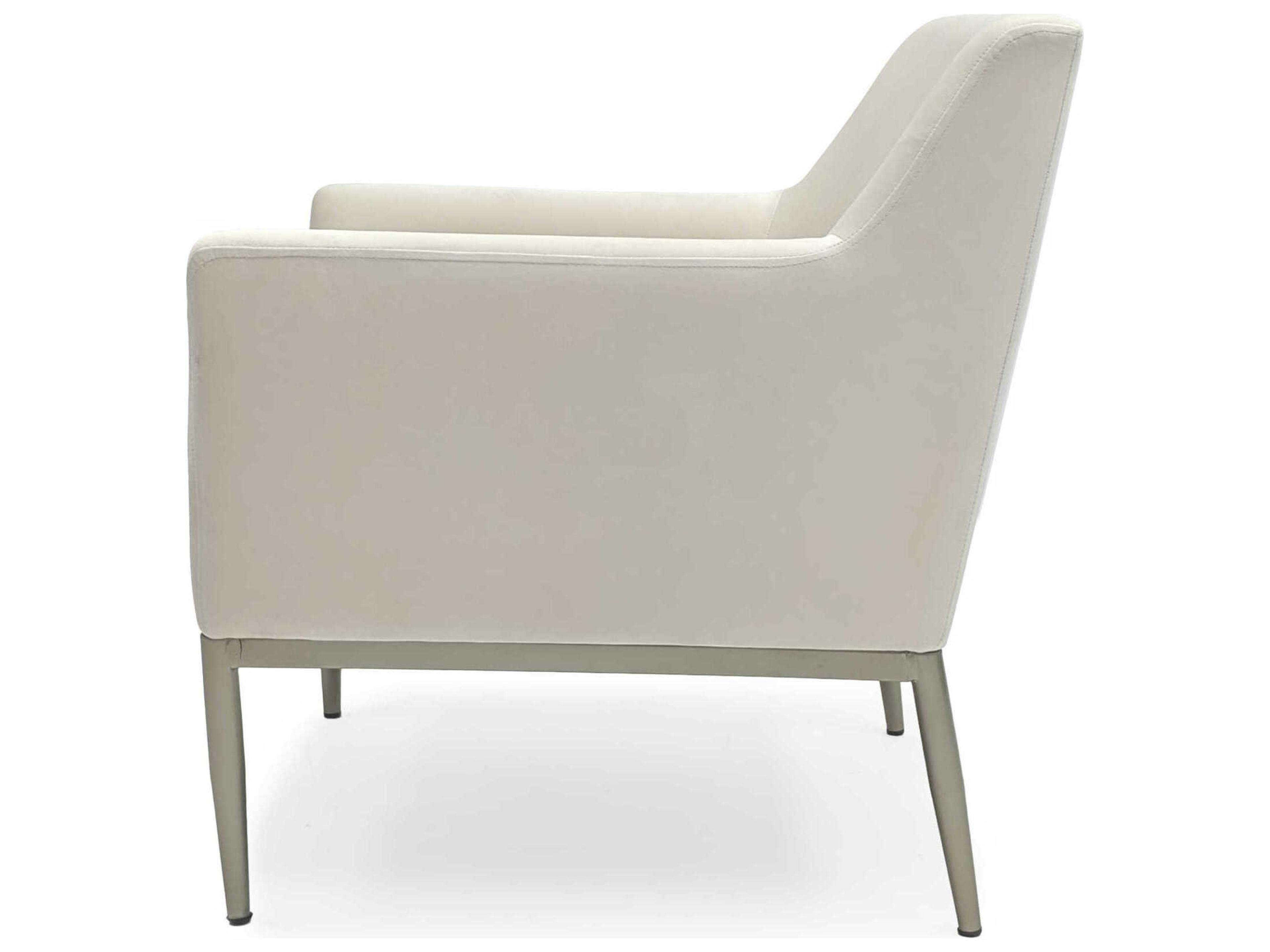 Zentique White Velvet Accent Chair