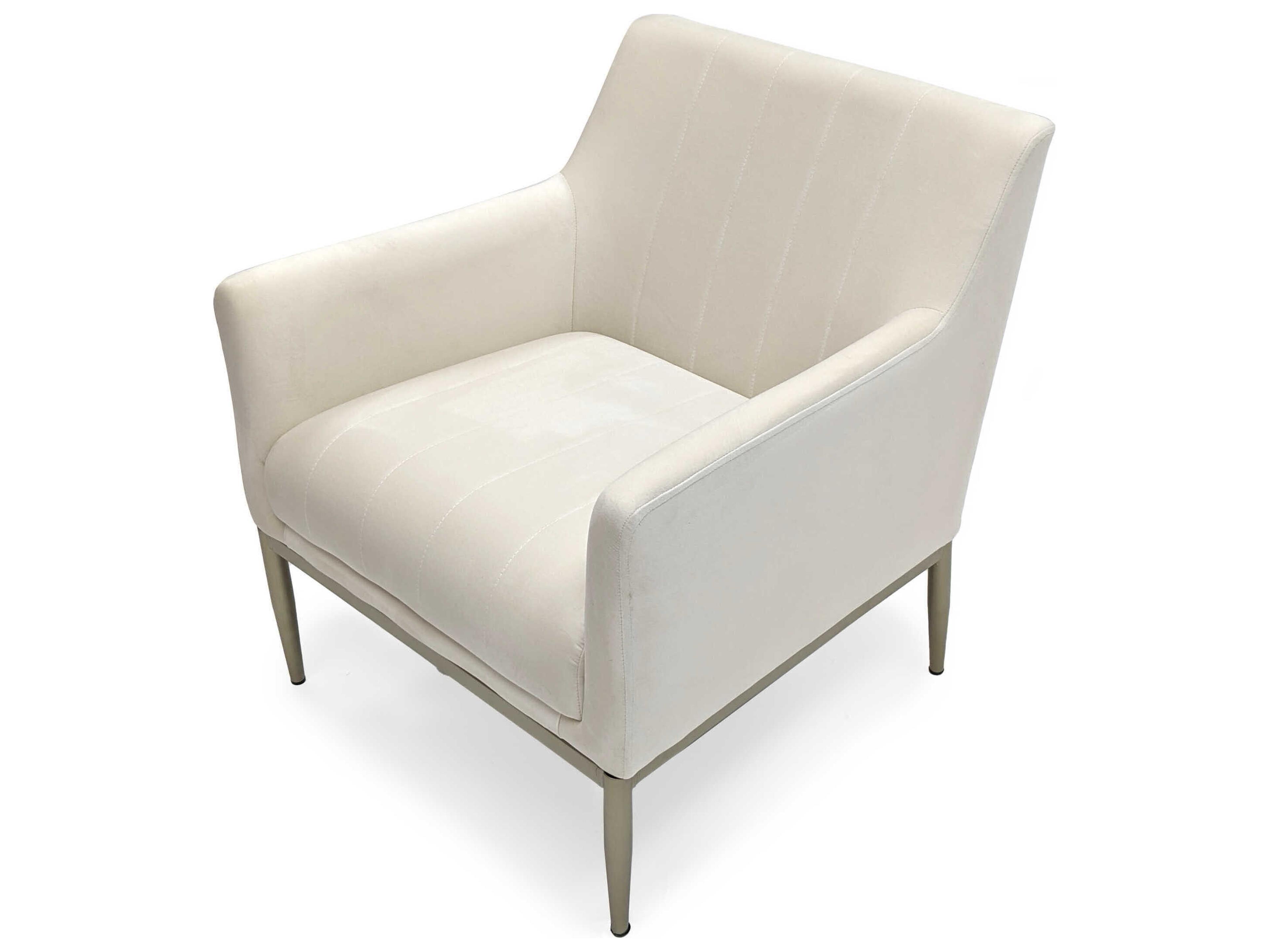 Zentique White Velvet Accent Chair