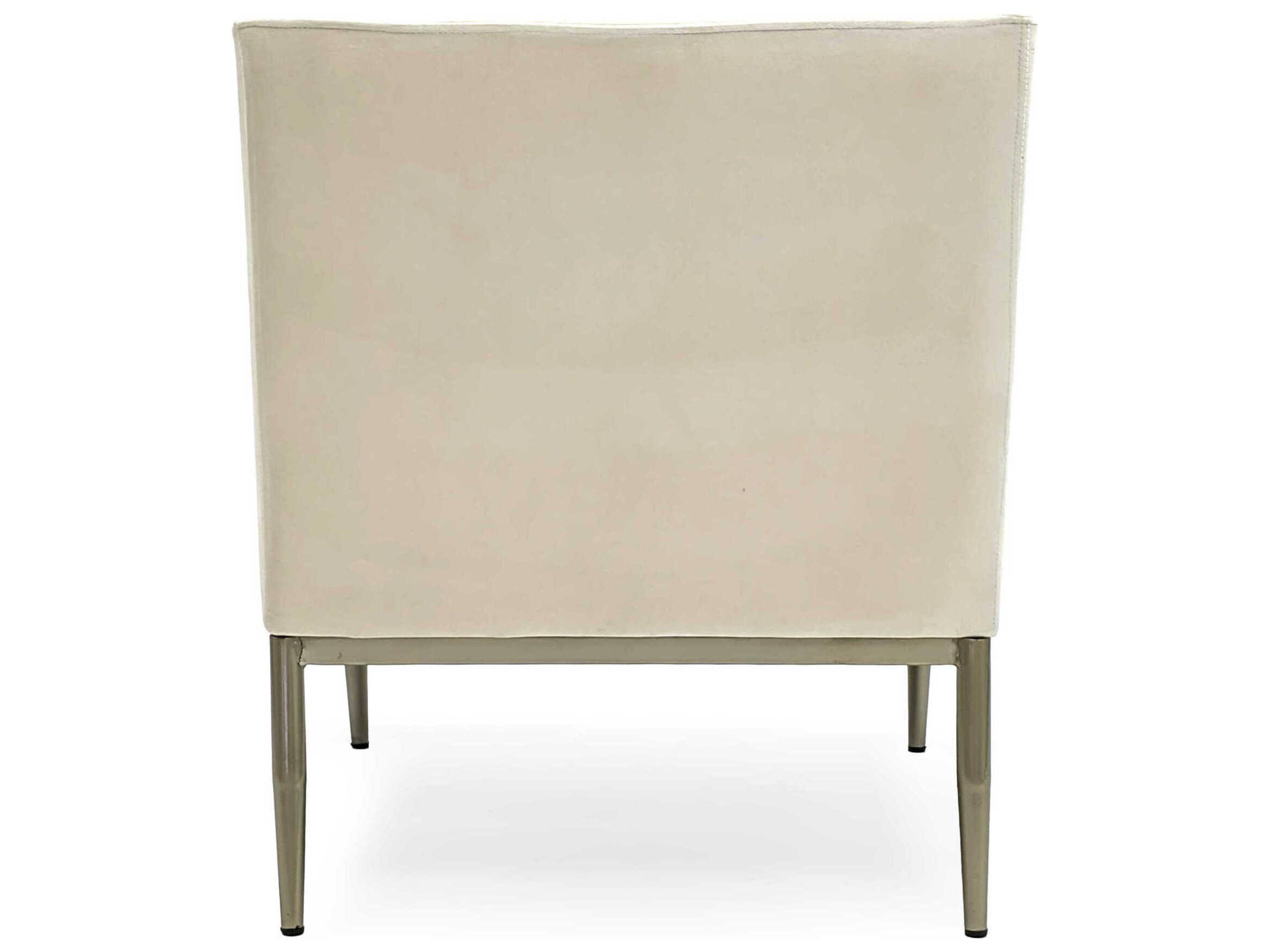 Zentique White Velvet Accent Chair