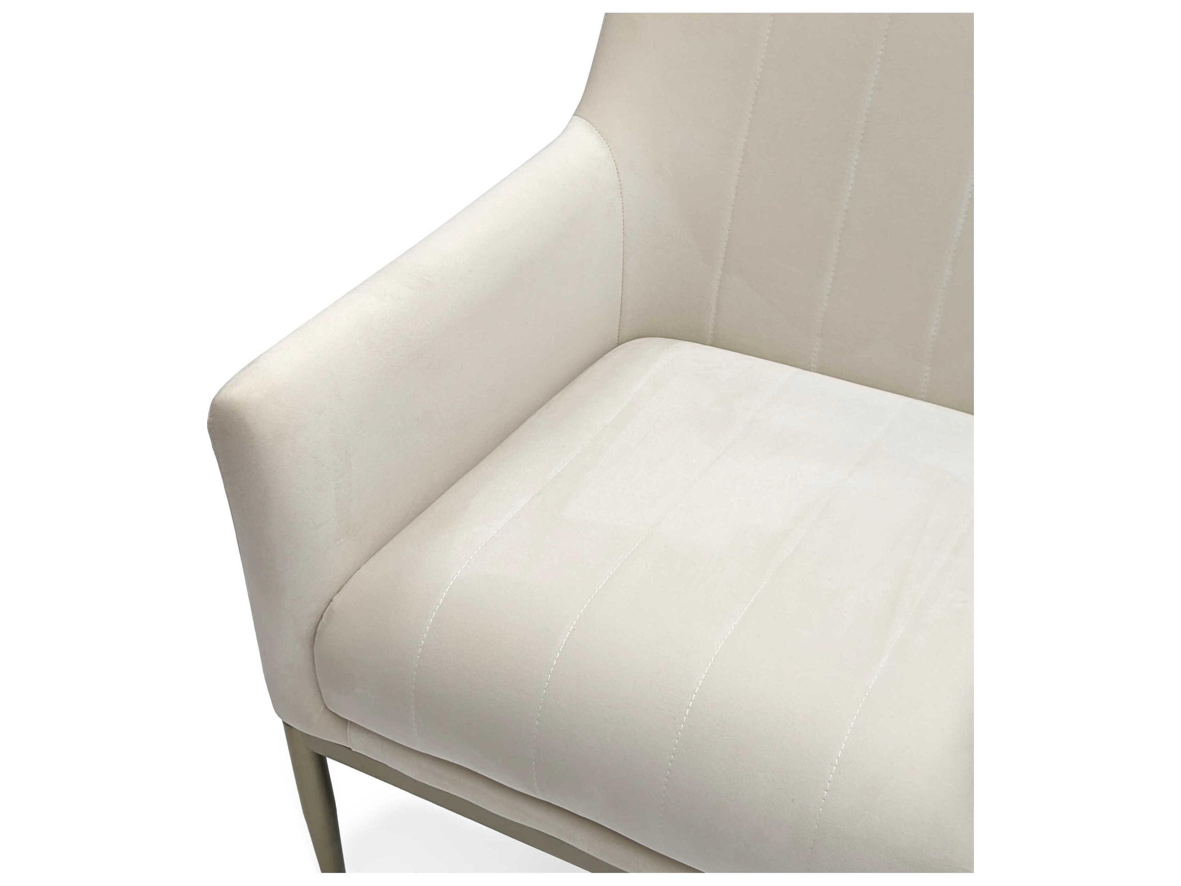 Zentique White Velvet Accent Chair