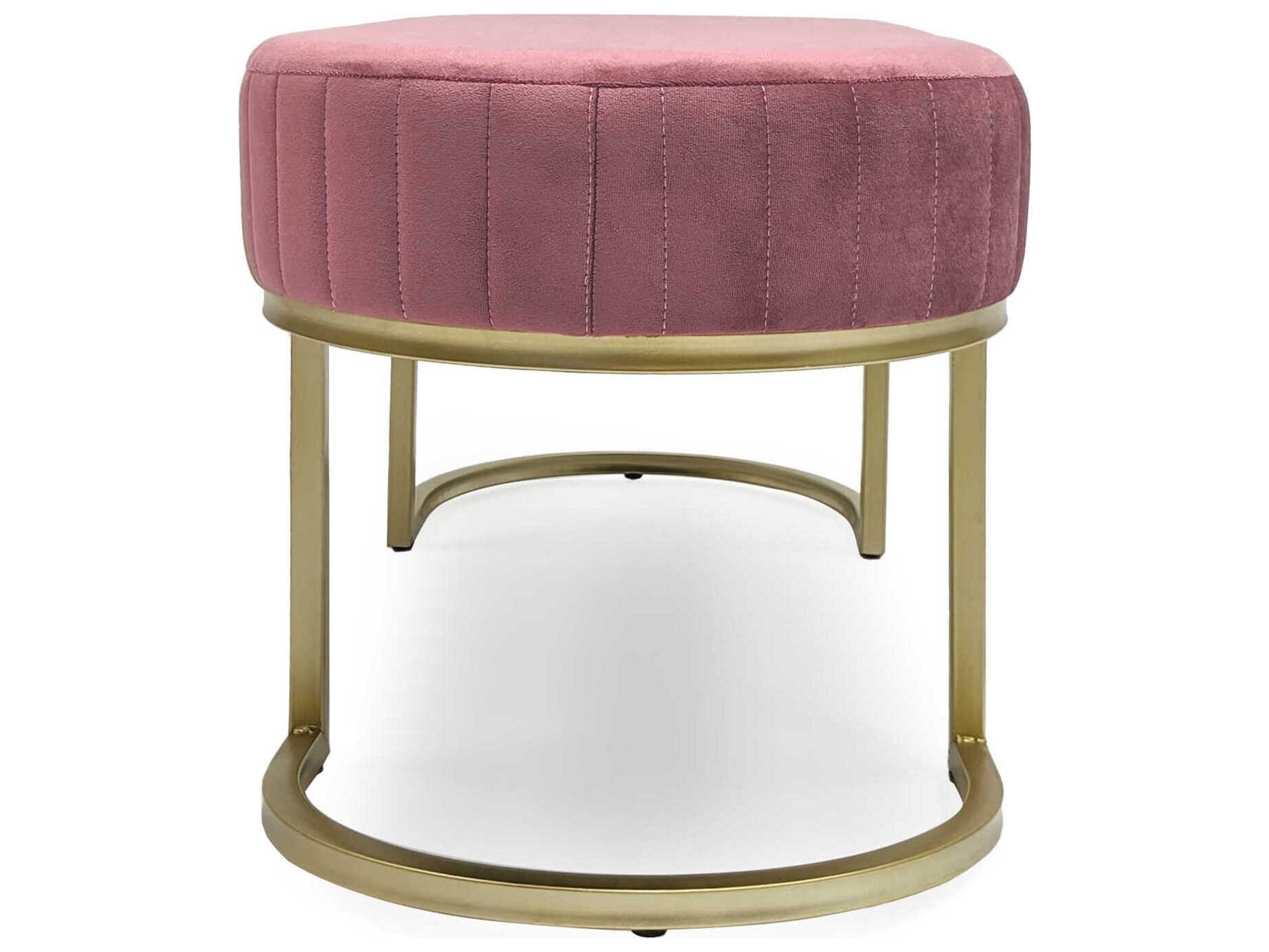 Zentique Mauve Rose Velvet Pink Upholstered Accent Bench