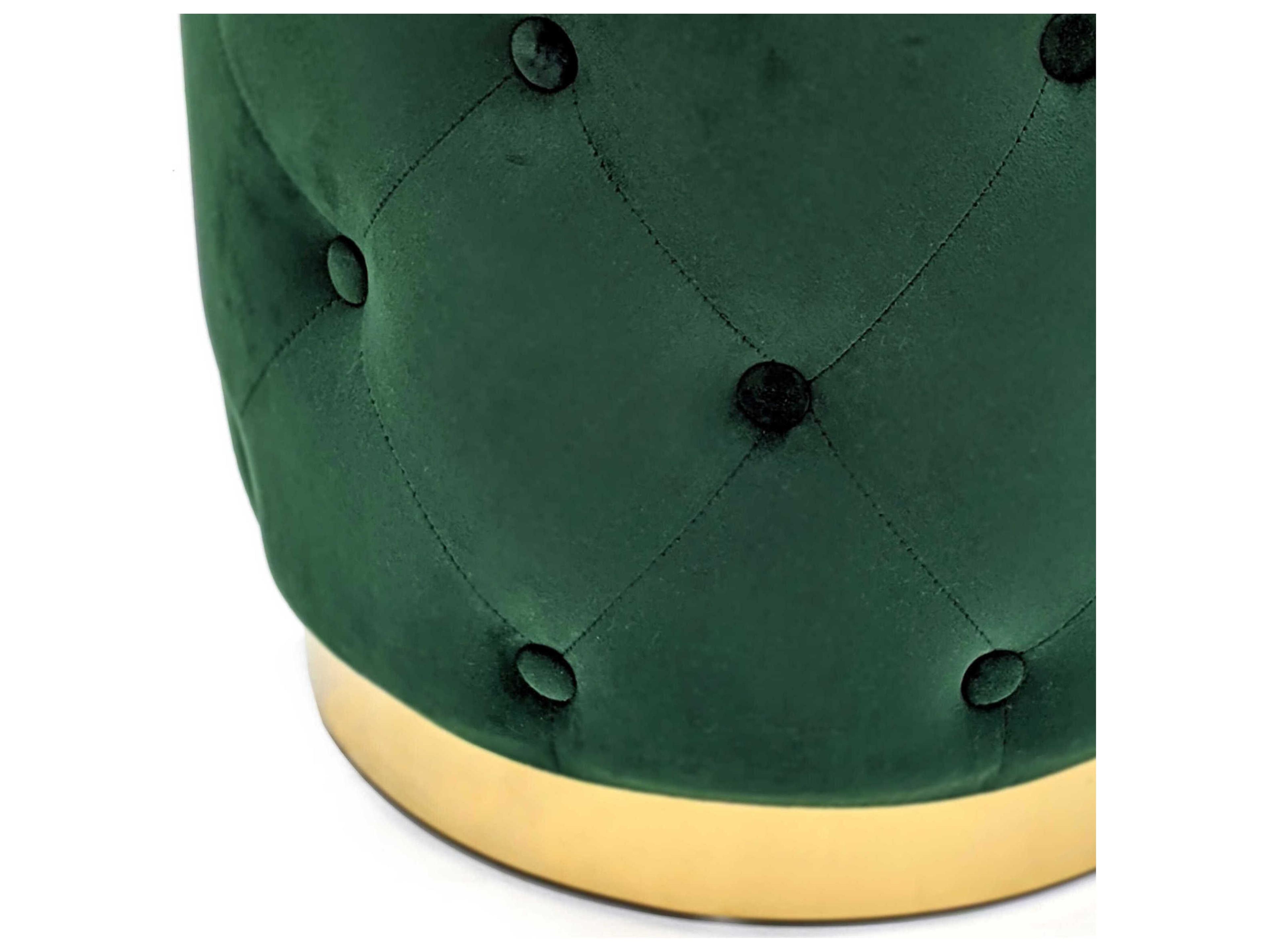 Zentique Green Velvet Upholstered Accent Stool