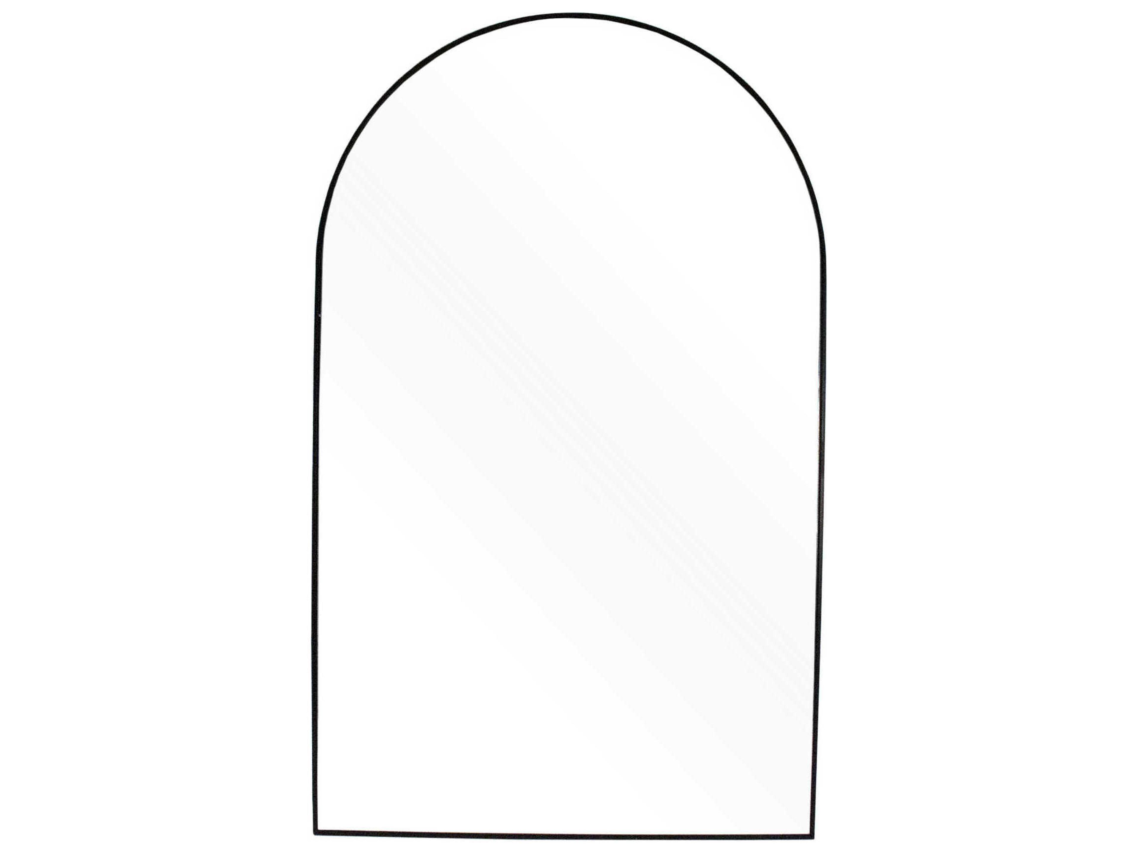 Zentique Iron Arched Black Wall Mirror Vertical