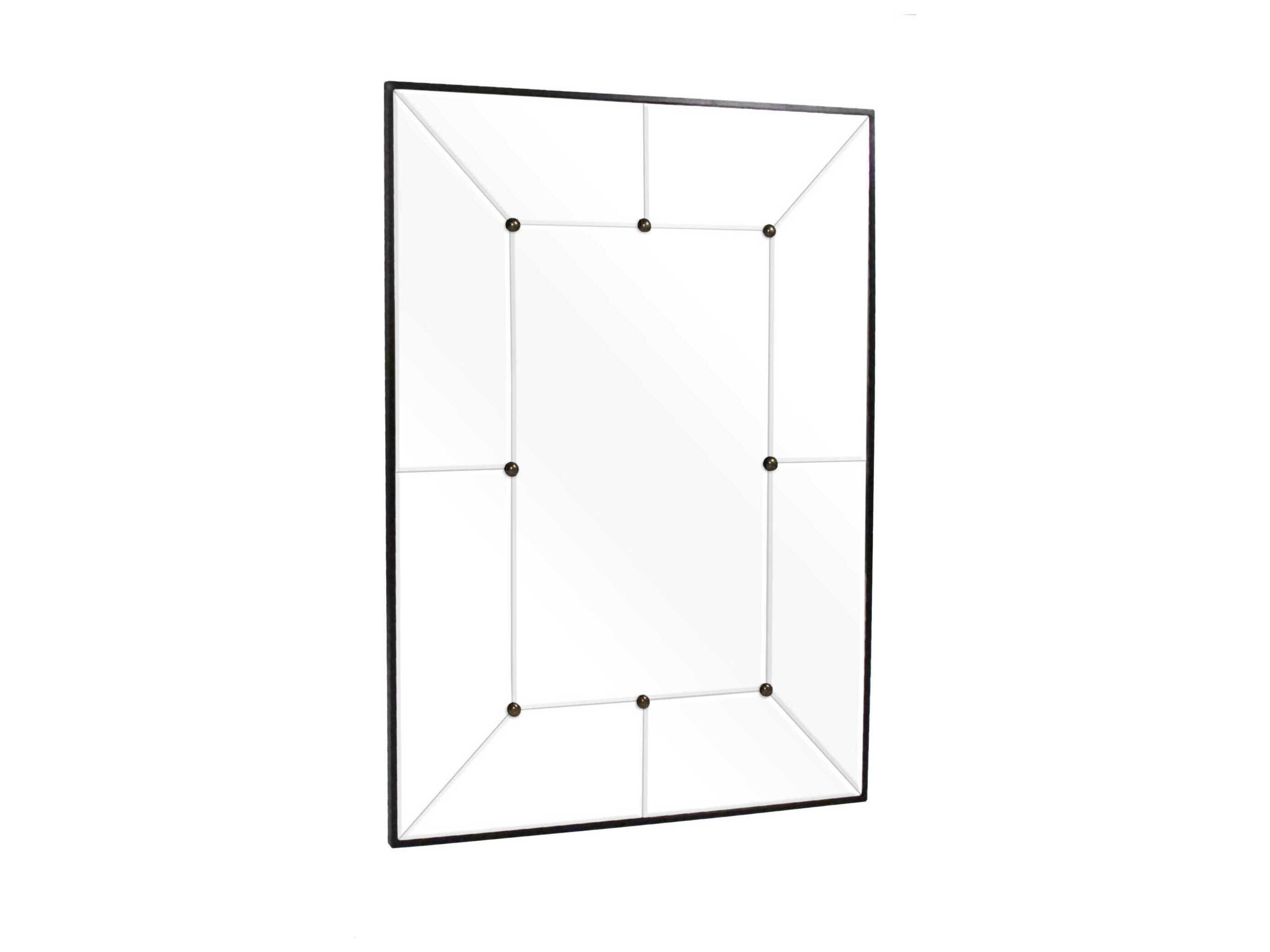 Zentique Iron Paneled Black Wall Mirror Rectangular
