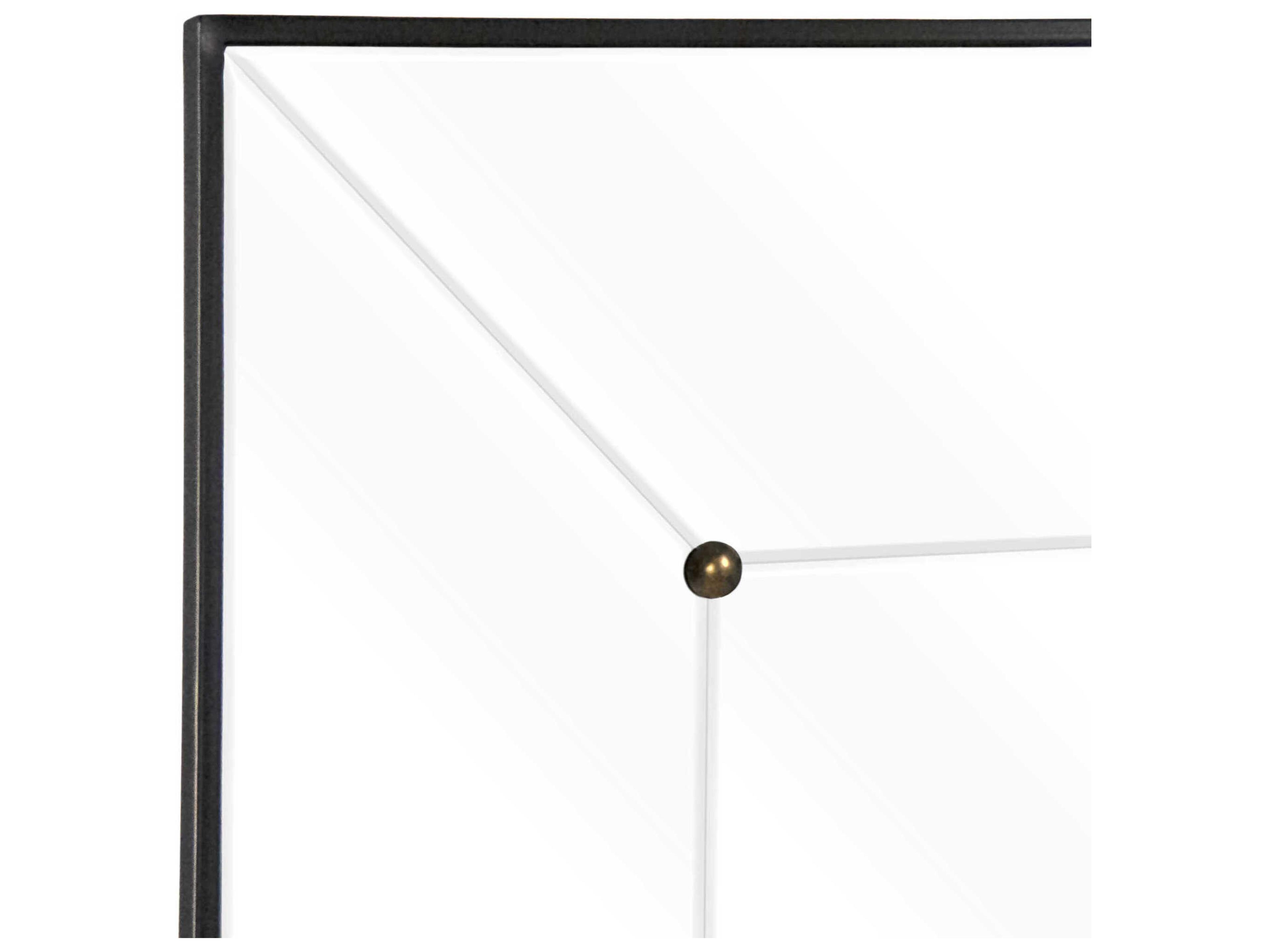 Zentique Iron Paneled Black Wall Mirror Rectangular