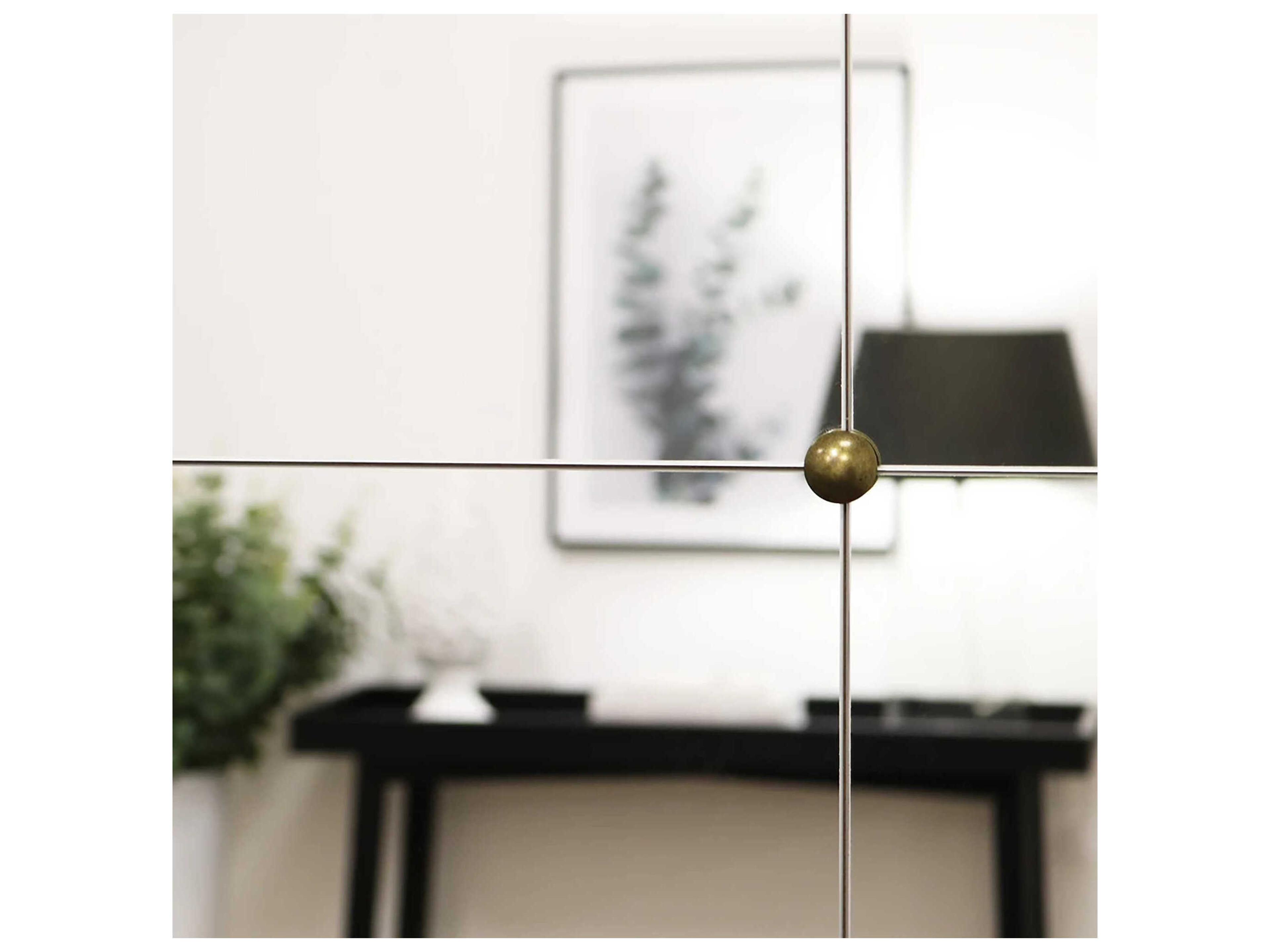 Zentique Iron Paneled Black Wall Mirror Rectangular