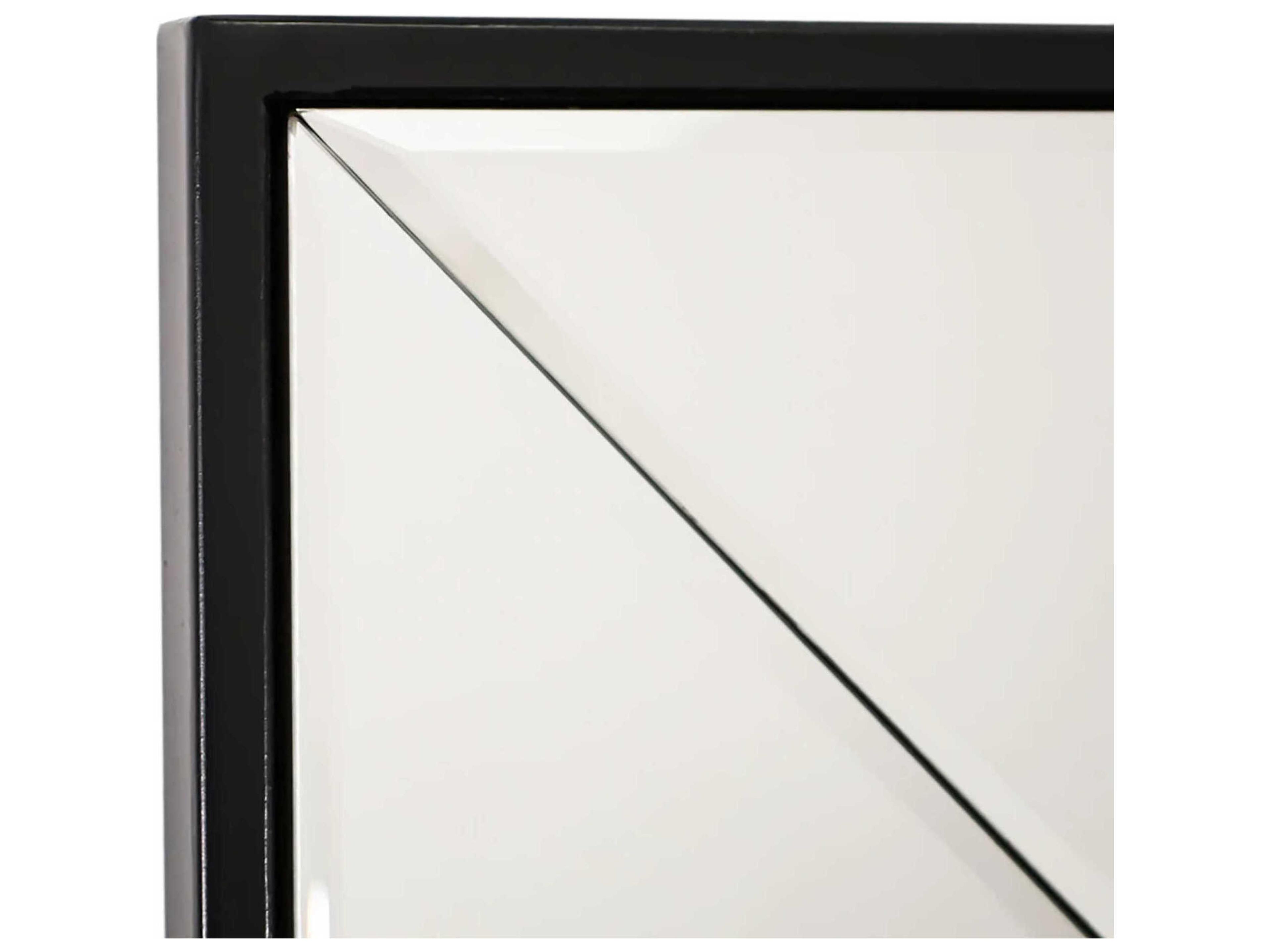 Zentique Iron Paneled Black Wall Mirror Rectangular