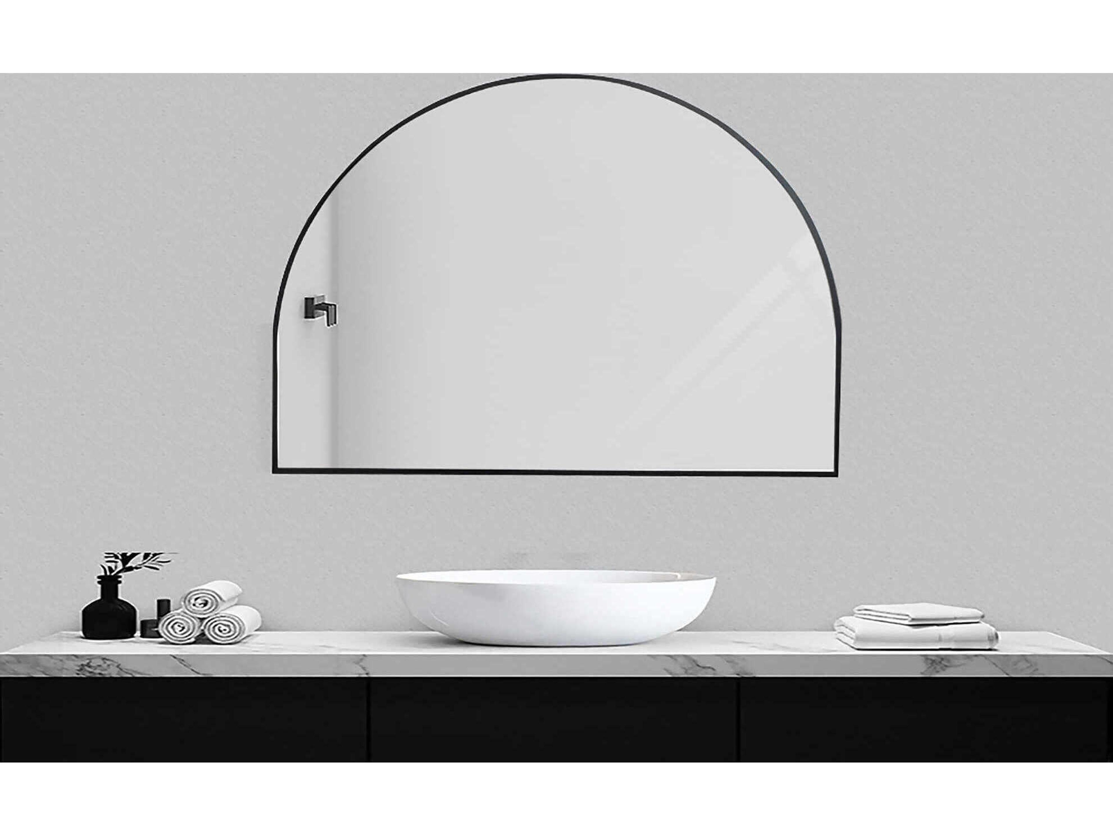 Zentique Iron Arched Black Wall Mirror