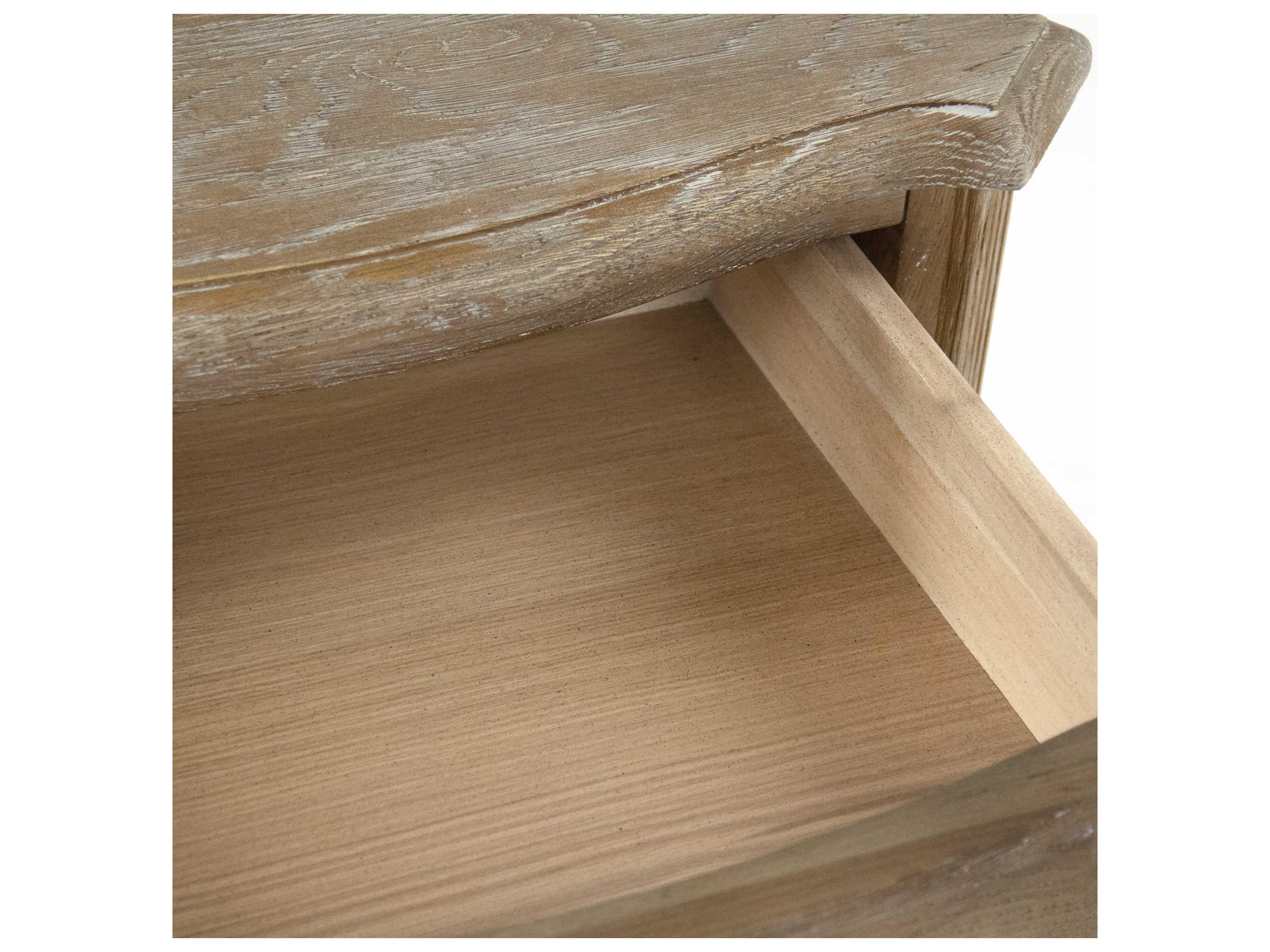 Zentique Edmund 3-Drawers Oak Wood Nightstand