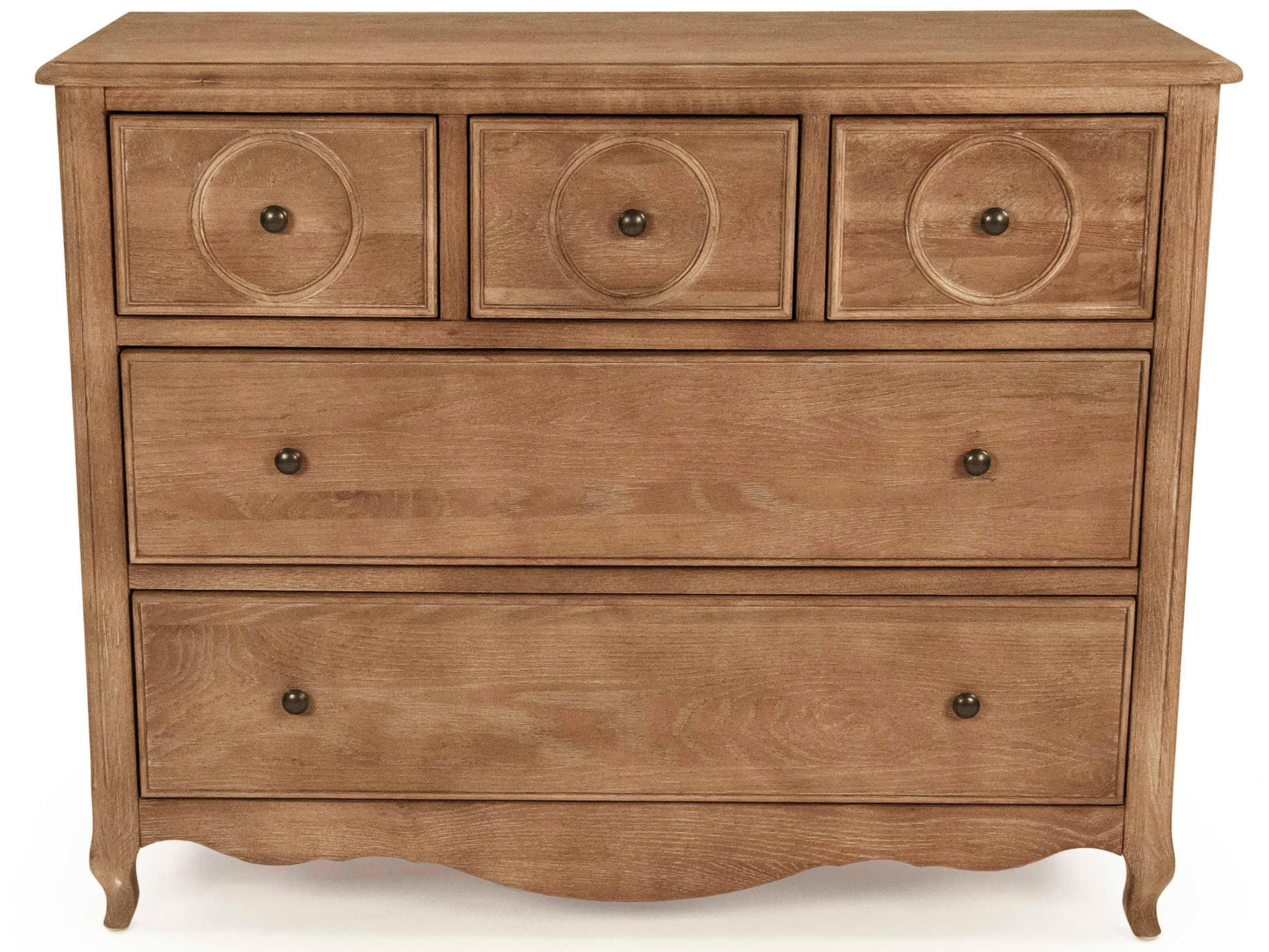Zentique Edward 5-Drawers Oak Wood Dresser