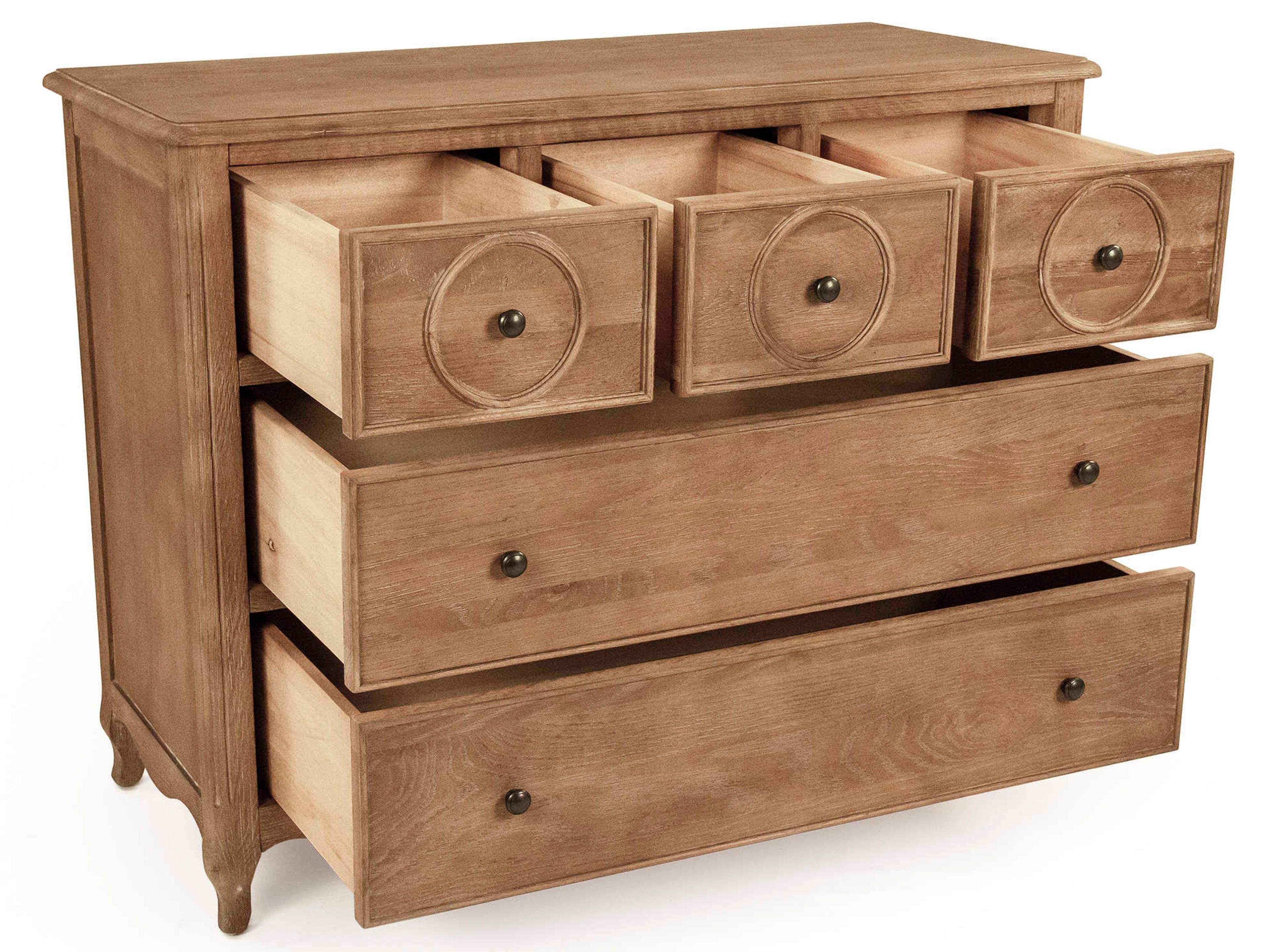 Zentique Edward 5-Drawers Oak Wood Dresser