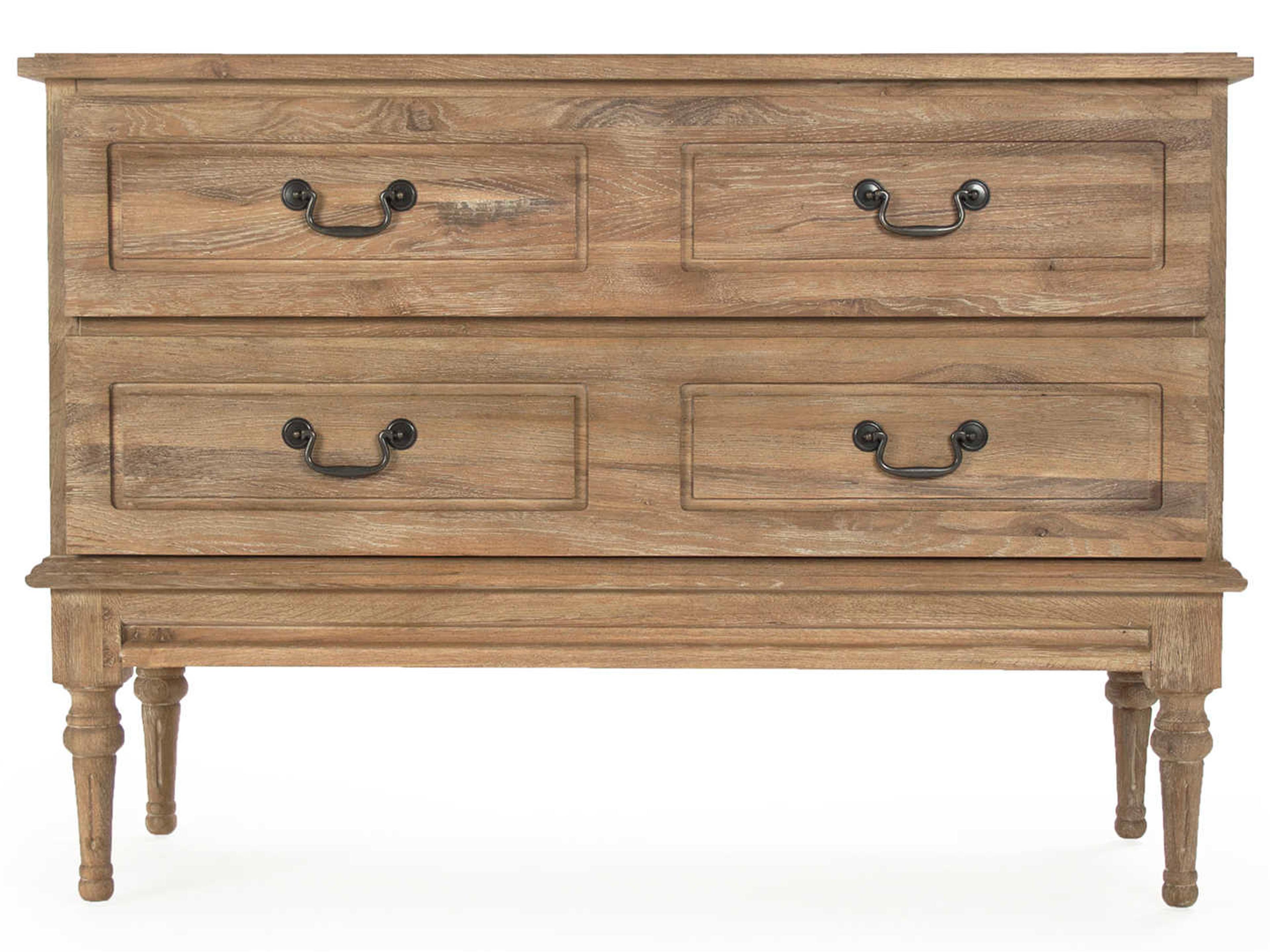 Zentique 3-Drawers Gray Oak Wood Dresser