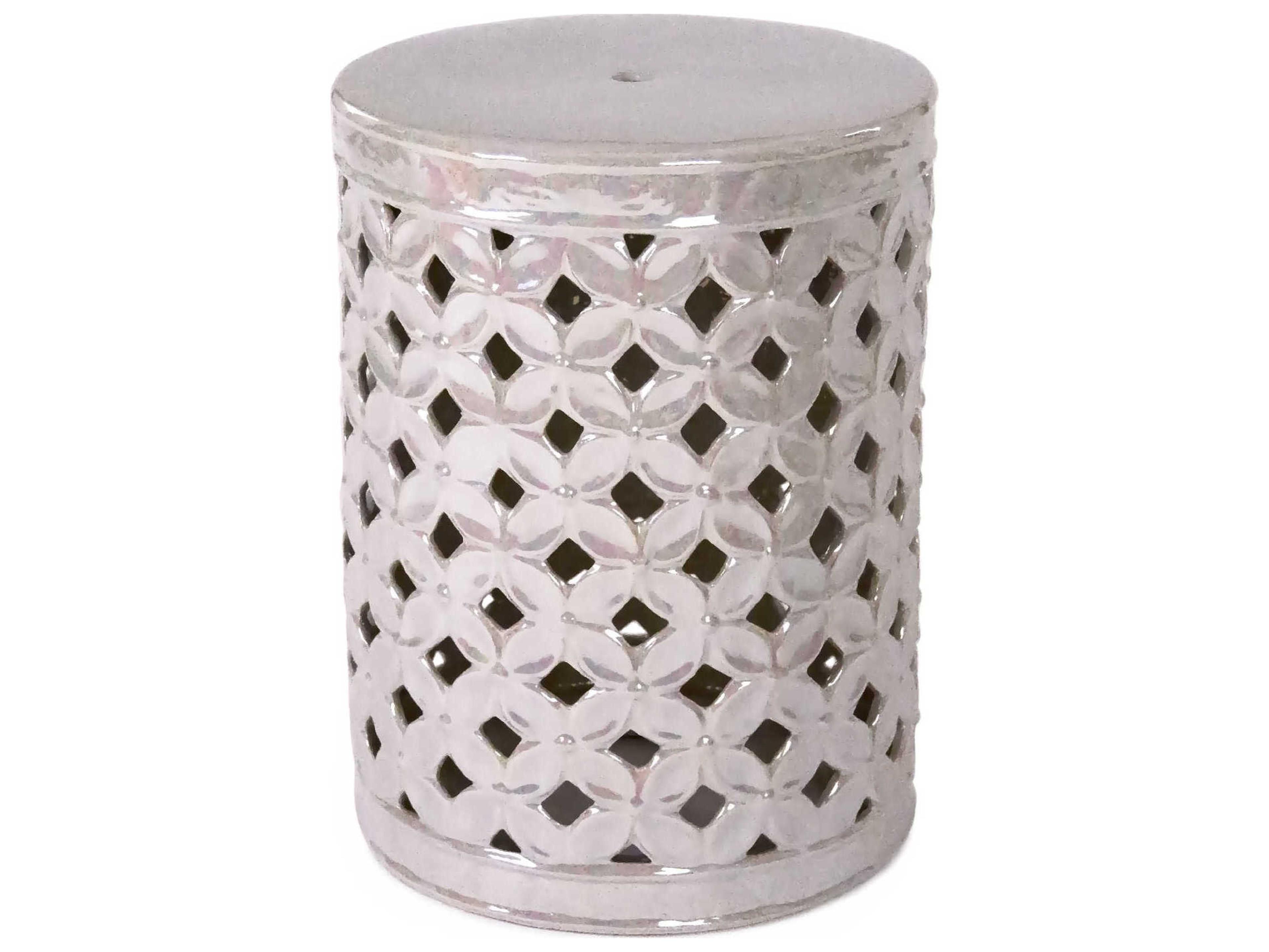 Zentique Garden Iridescent Grey Accent Stool