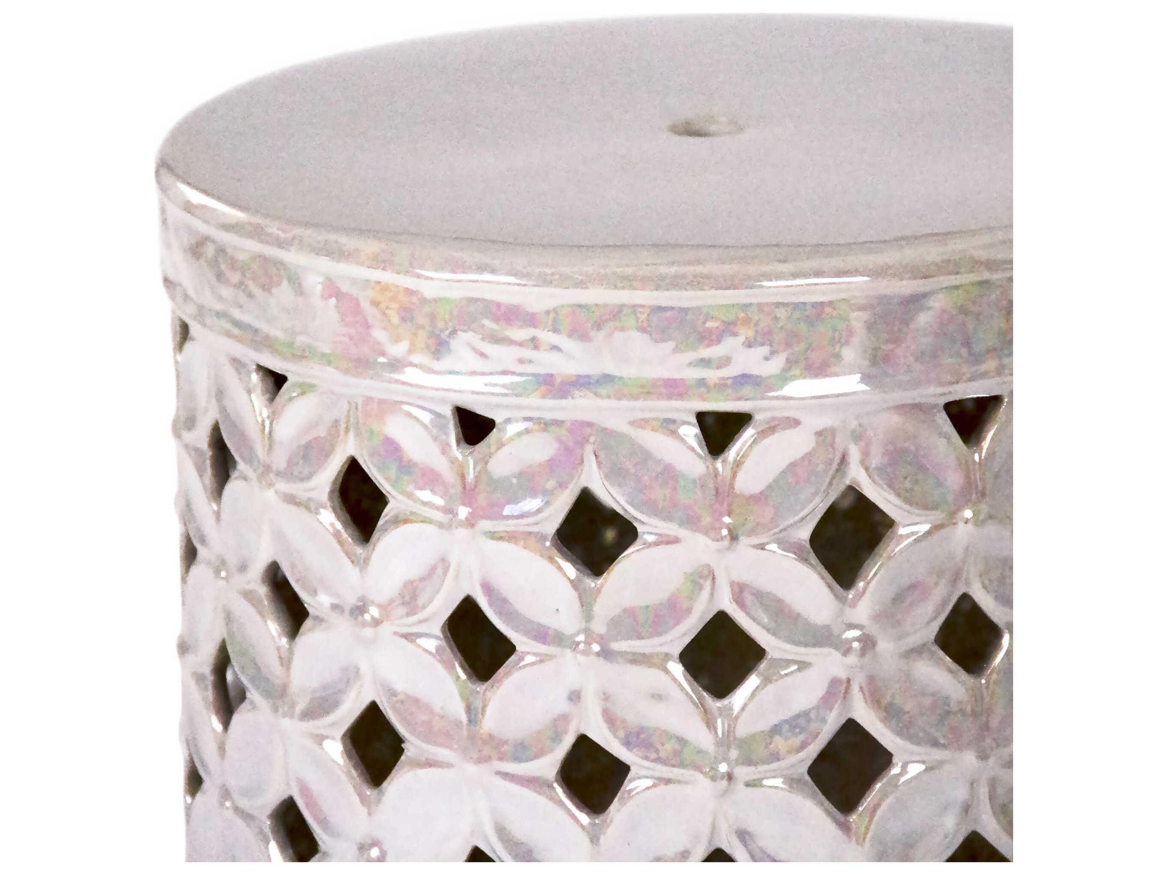 Zentique Garden Iridescent Grey Accent Stool