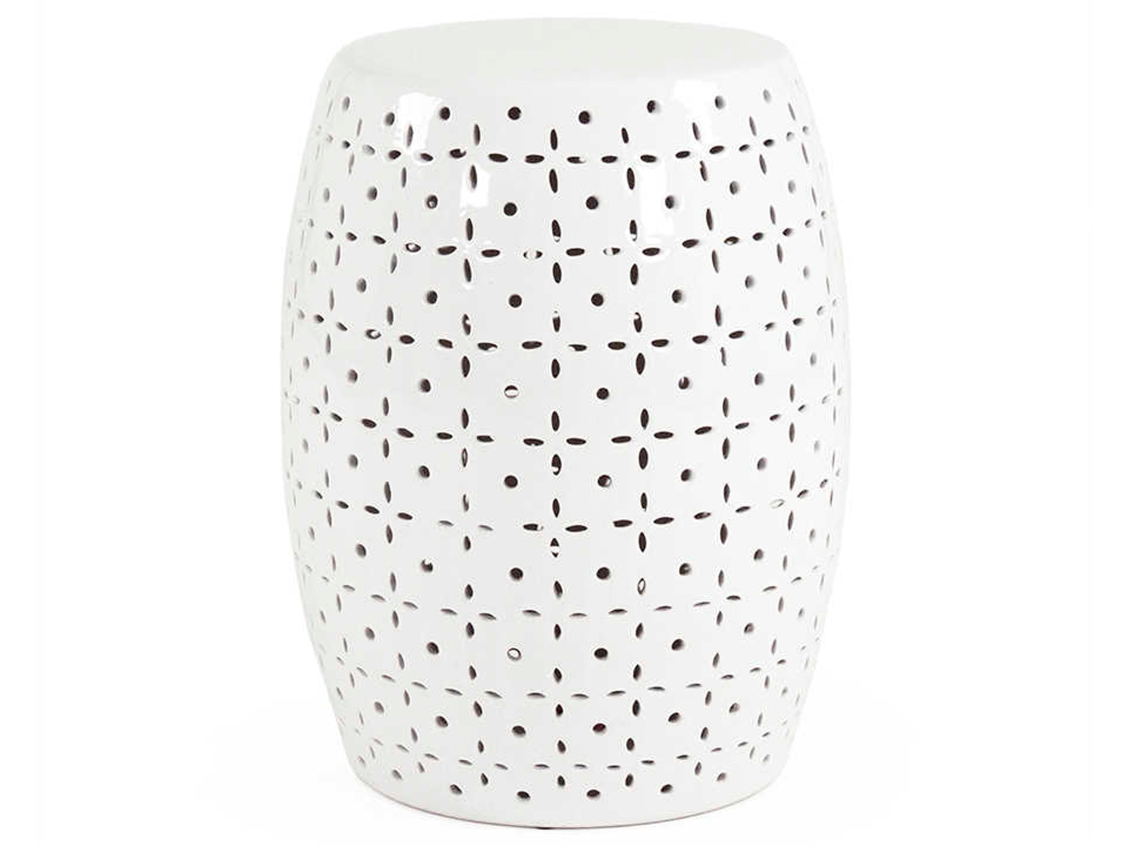 White Accent Stool