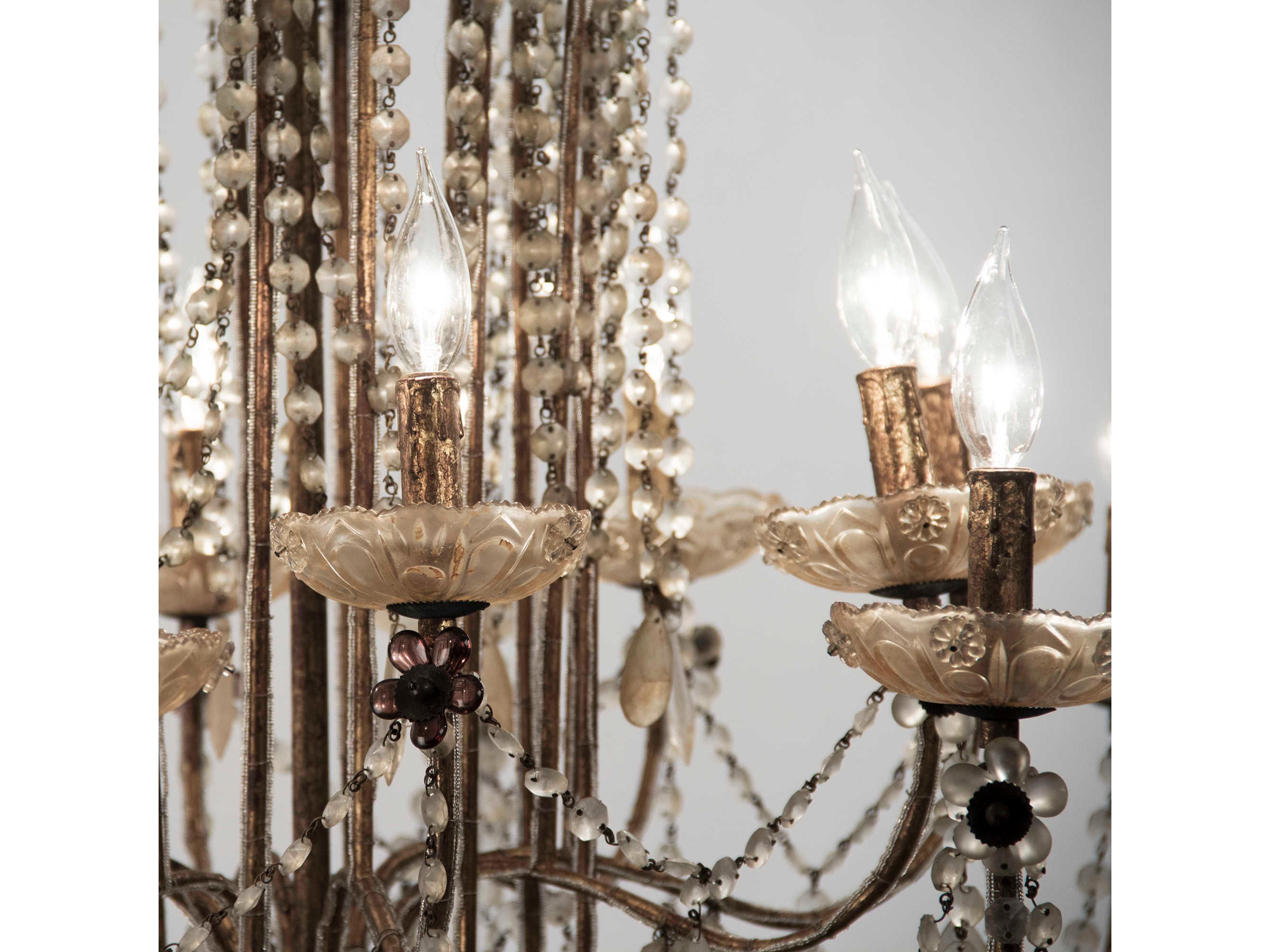 Zentique 16-Light Gold Crystal Candelabra Chandelier