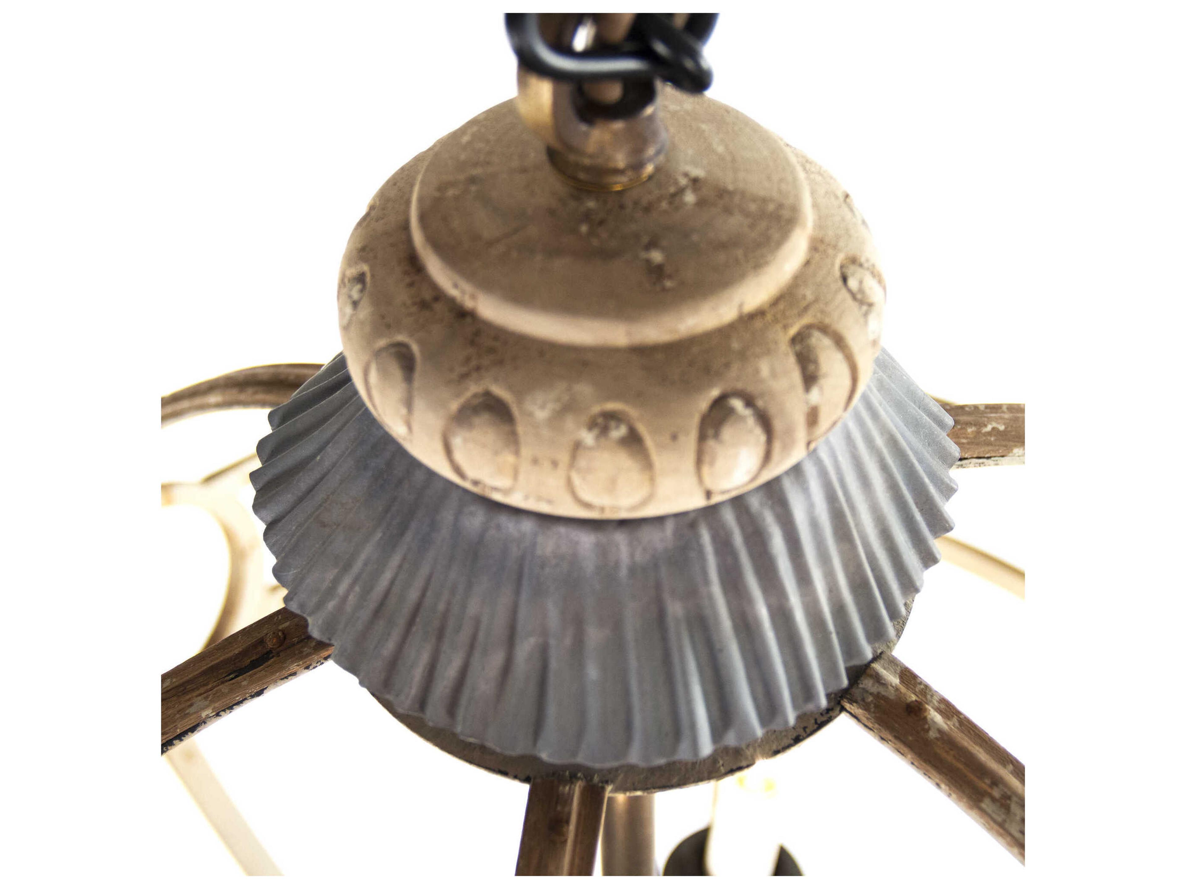 Zentique Luca 4-Light Weathered Elm Black Traditional Pendant