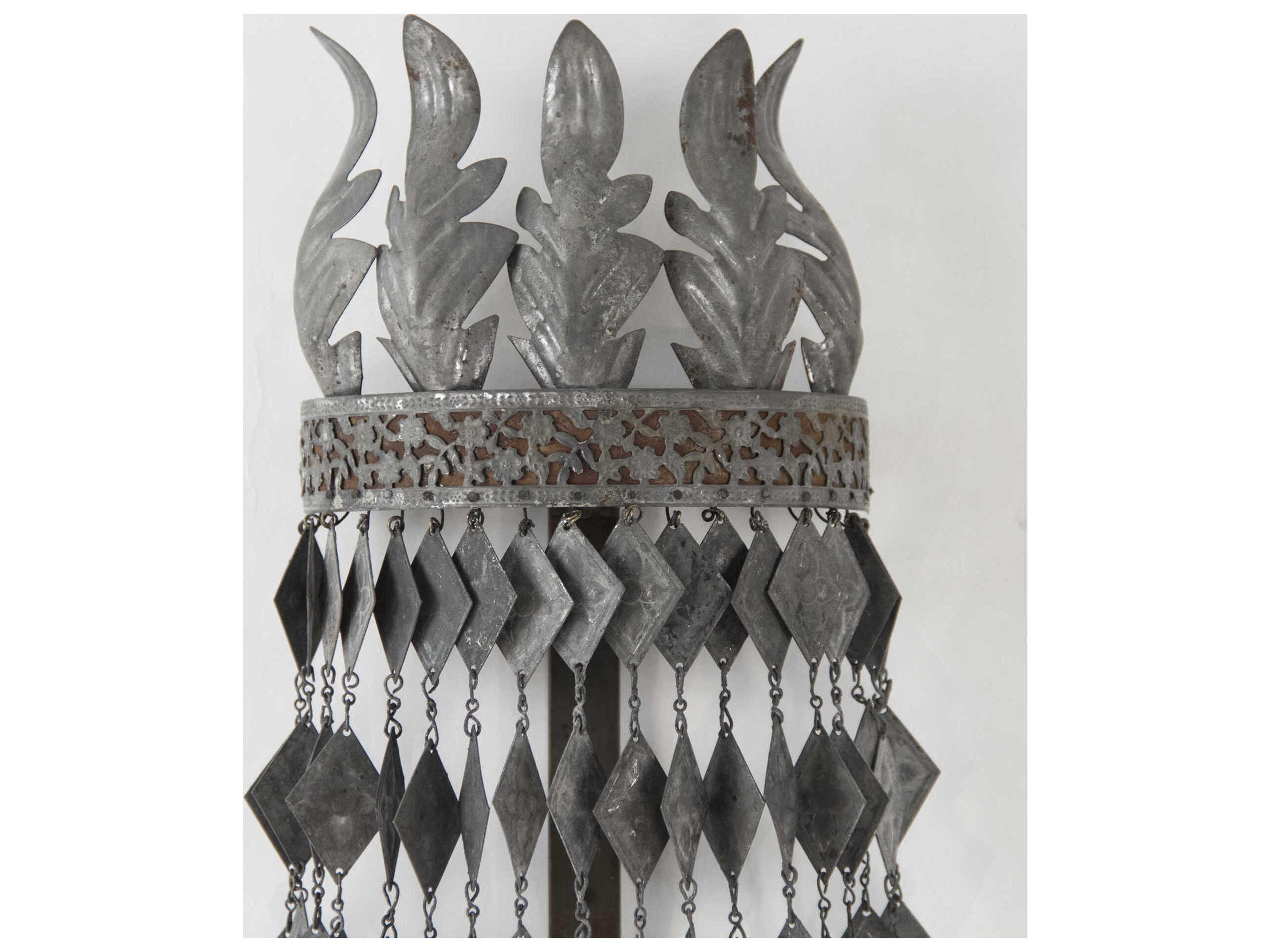 Zentique Nicia 3-Light Rustic Dark Grey Wall Sconce