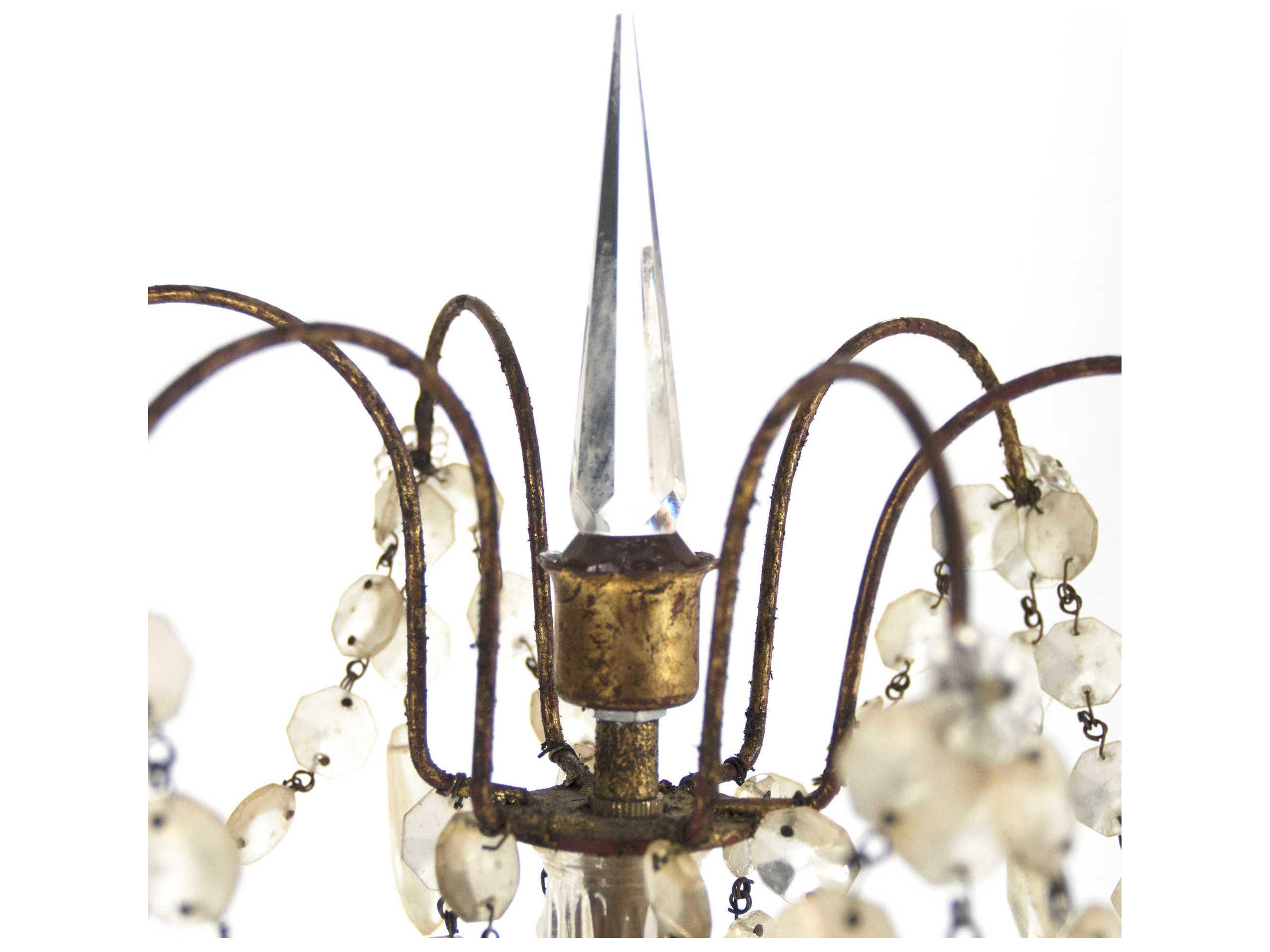 Zentique Agnes Crystal Gold Leaf Buffet Lamp