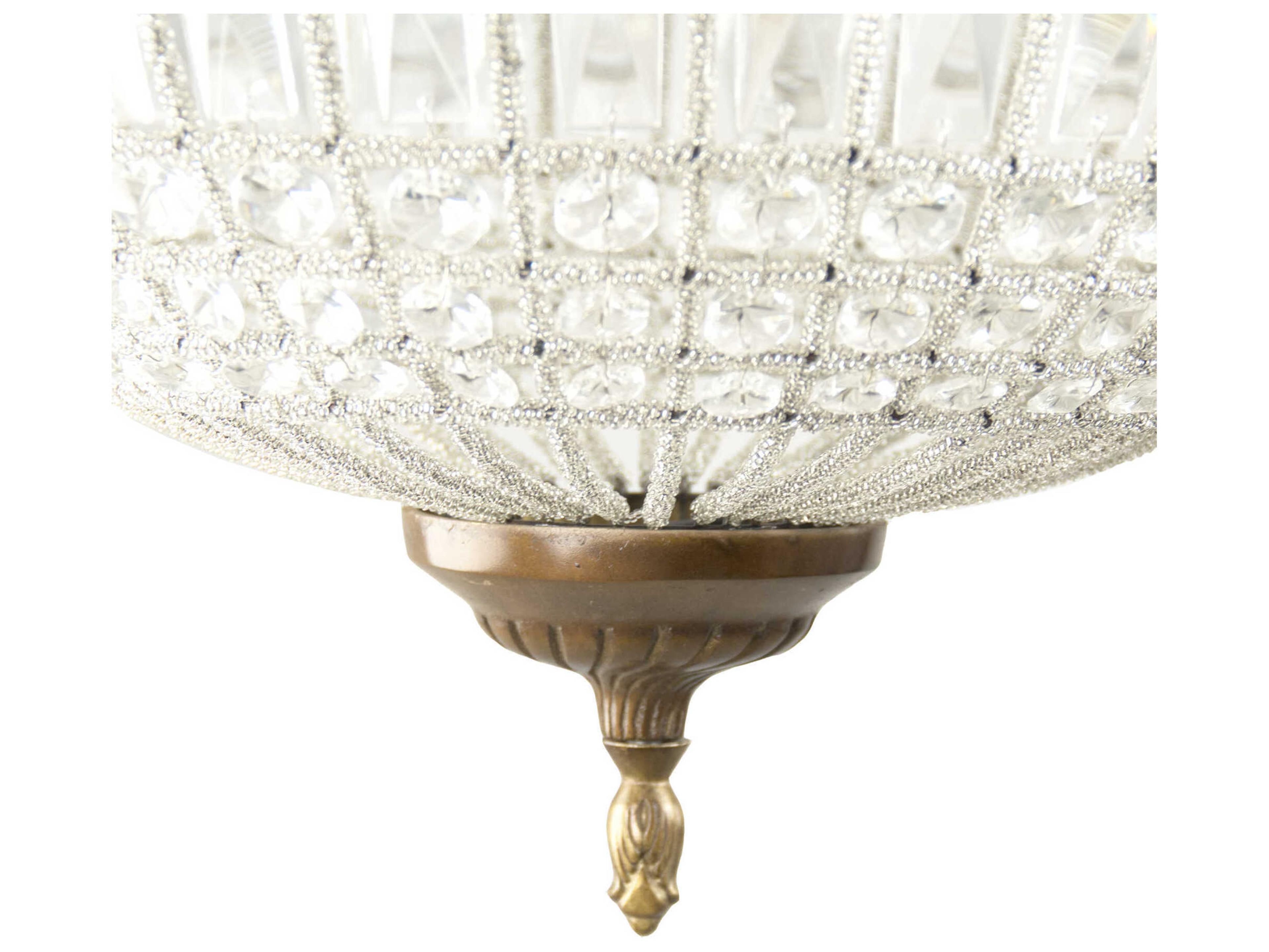 Zentique Dawn 1-Light Distressed Gold Crystal Globe Pendant