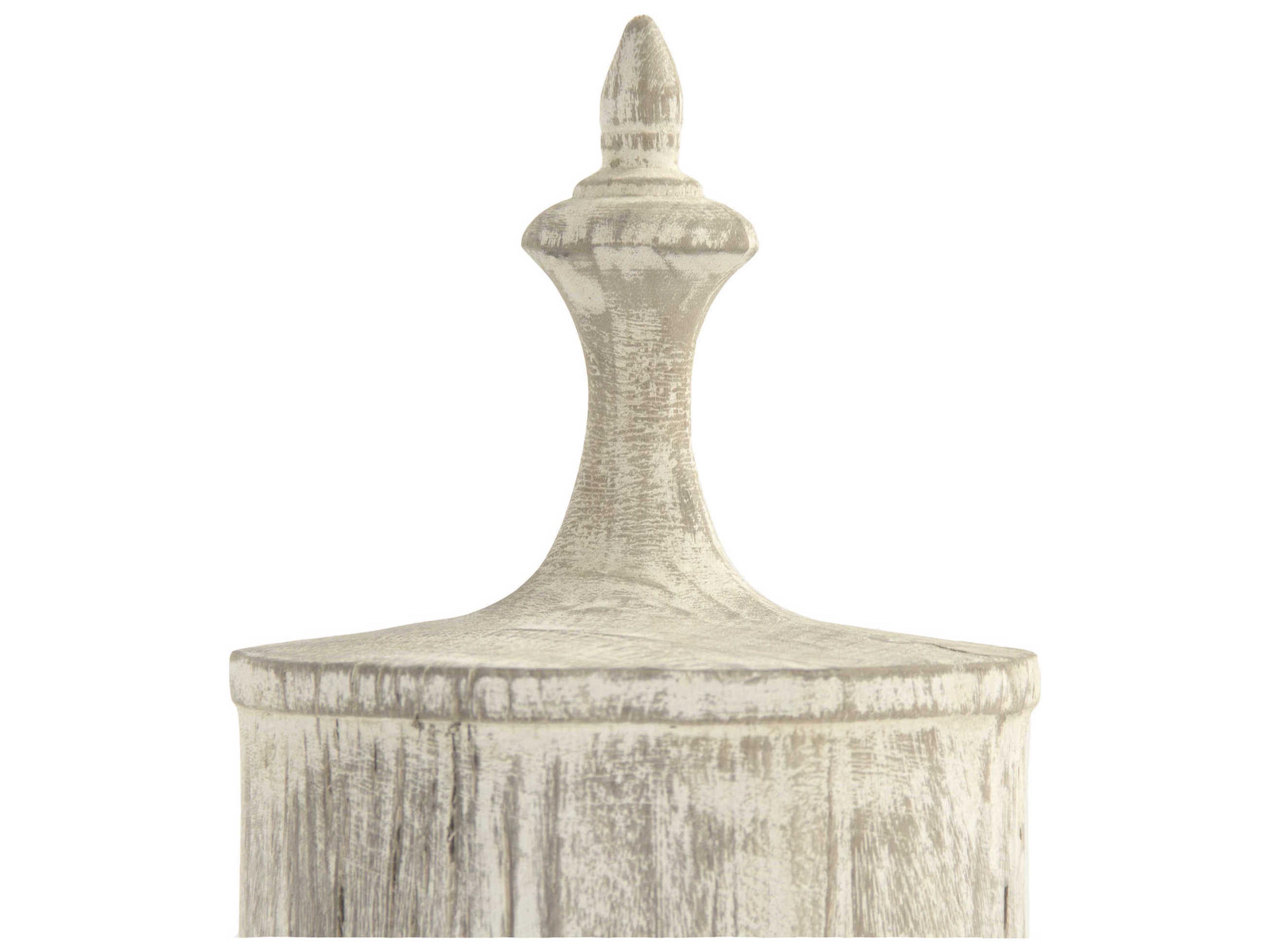 Zentique White Wash Wooden Urn