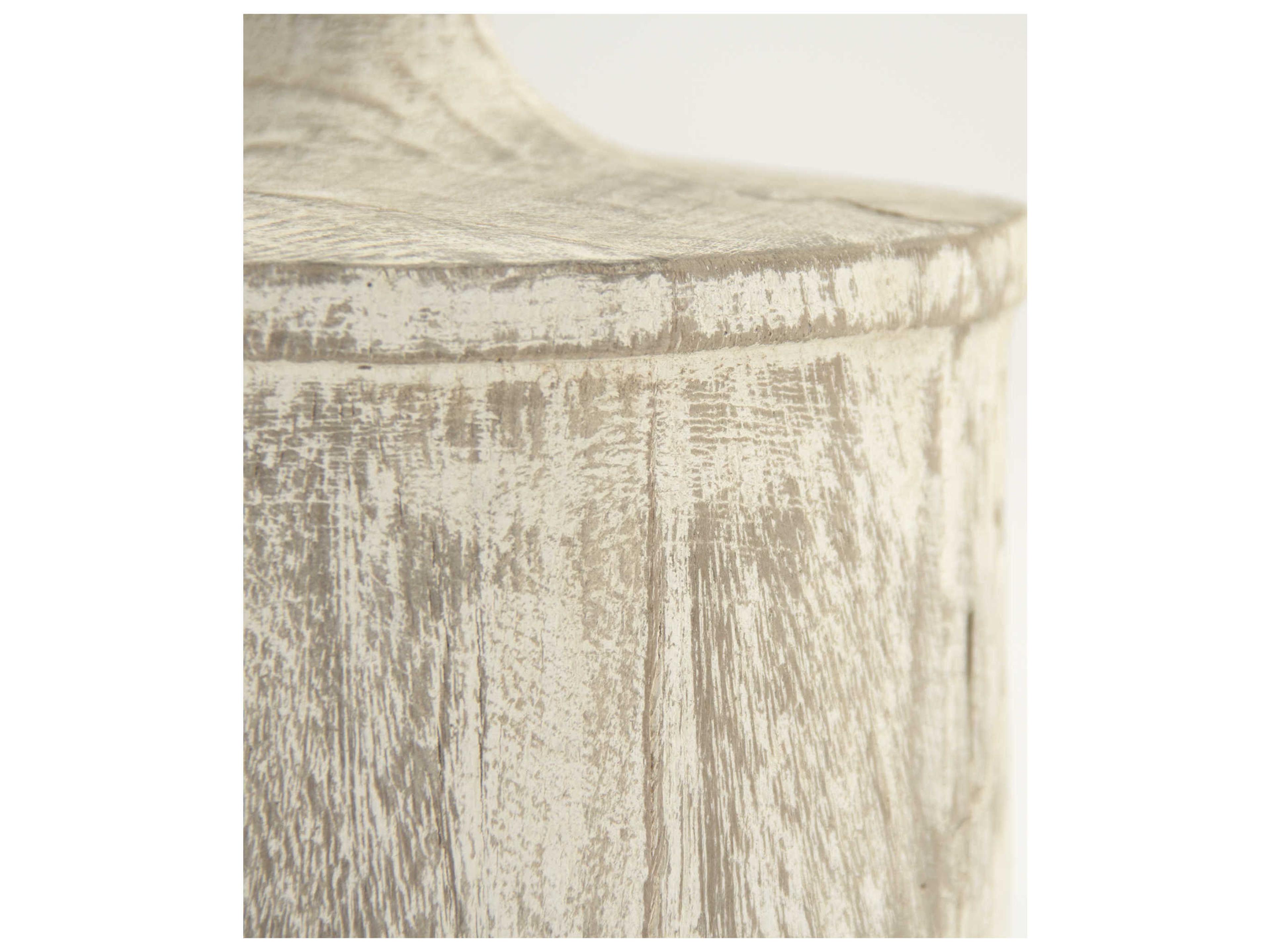 Zentique White Wash Wooden Urn