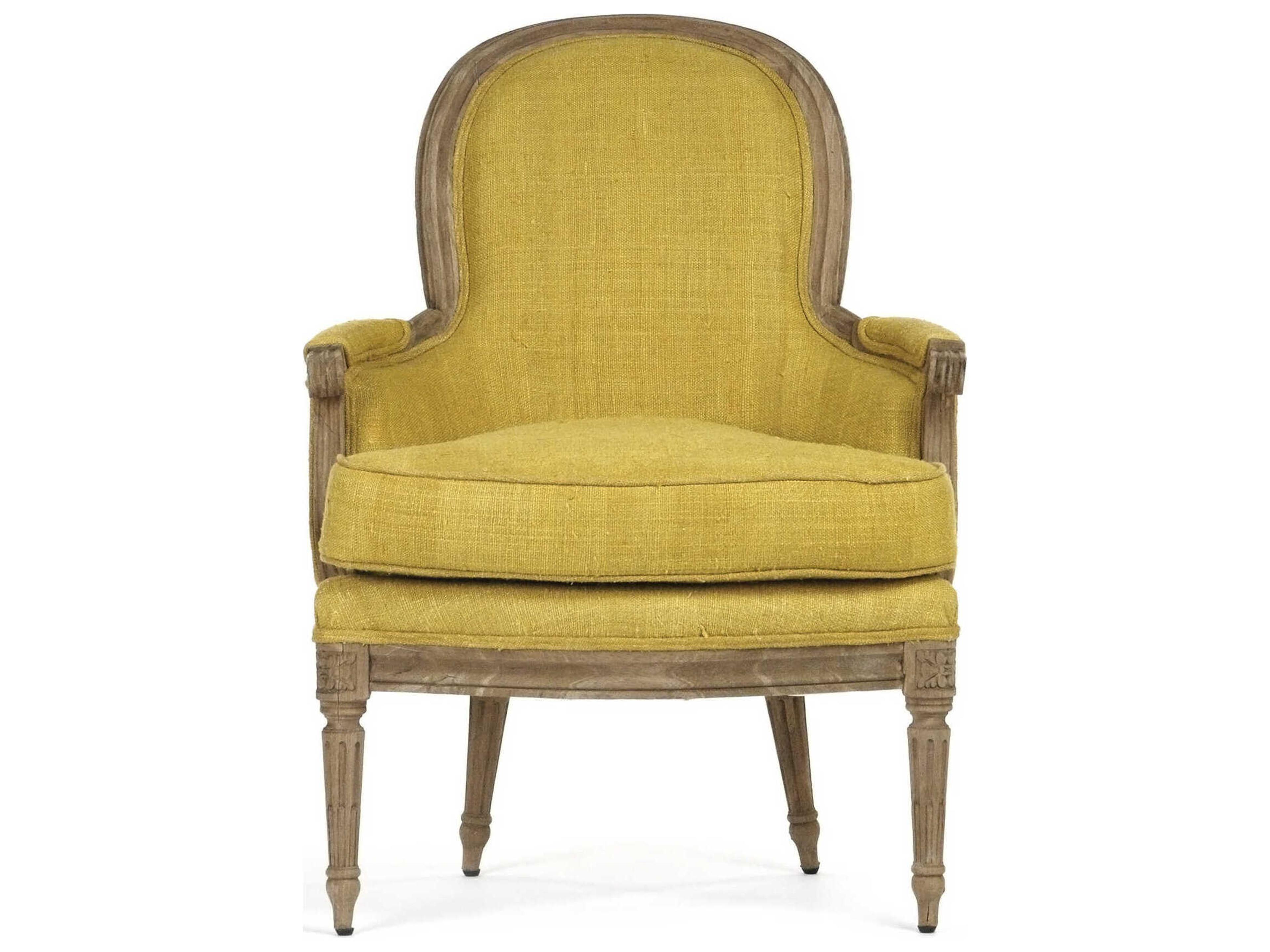 Zentique Sebastian Yellow Accent Chair