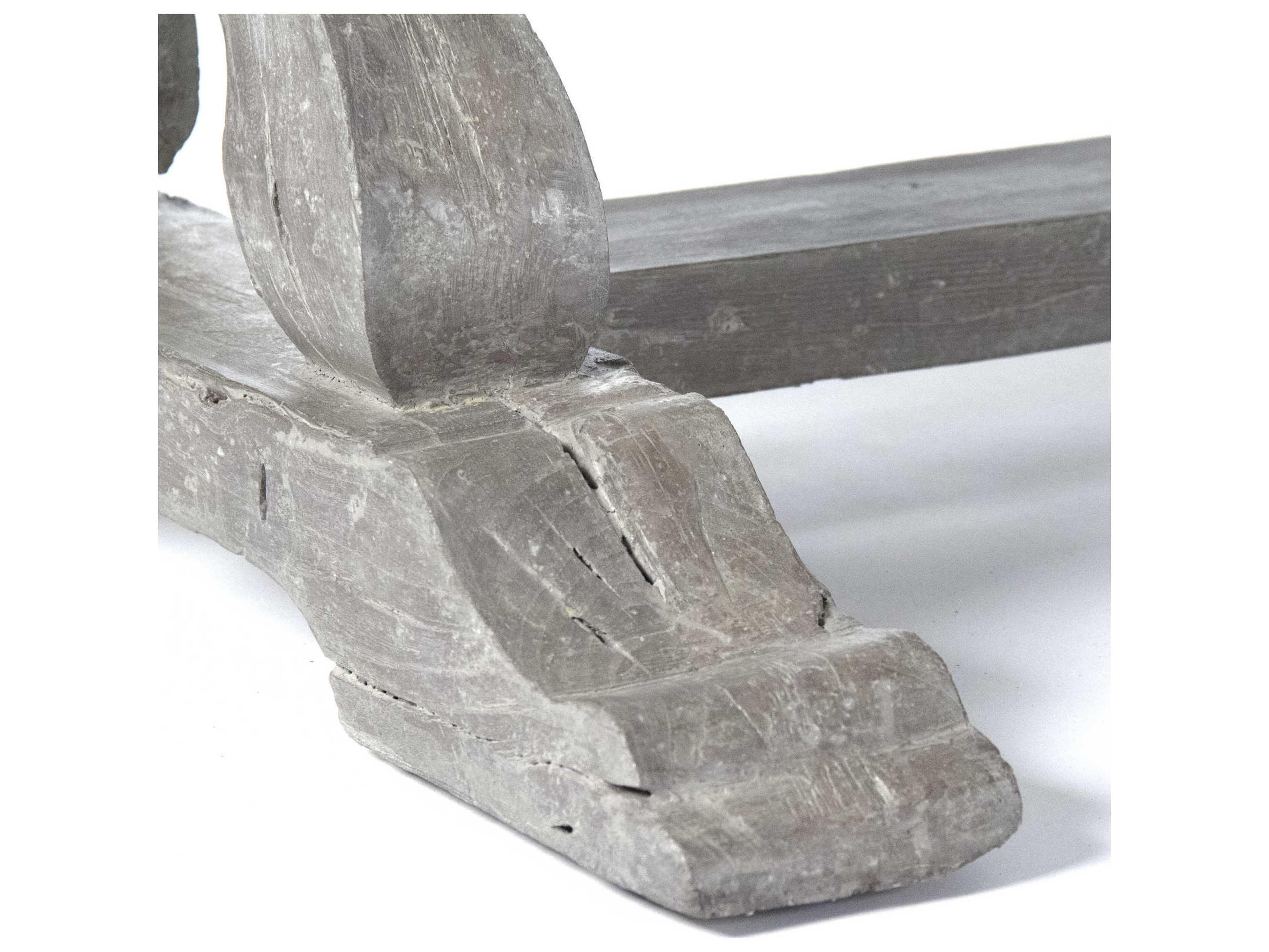 Zentique Rectangular Fiberglass Distressed Grey Dining Table