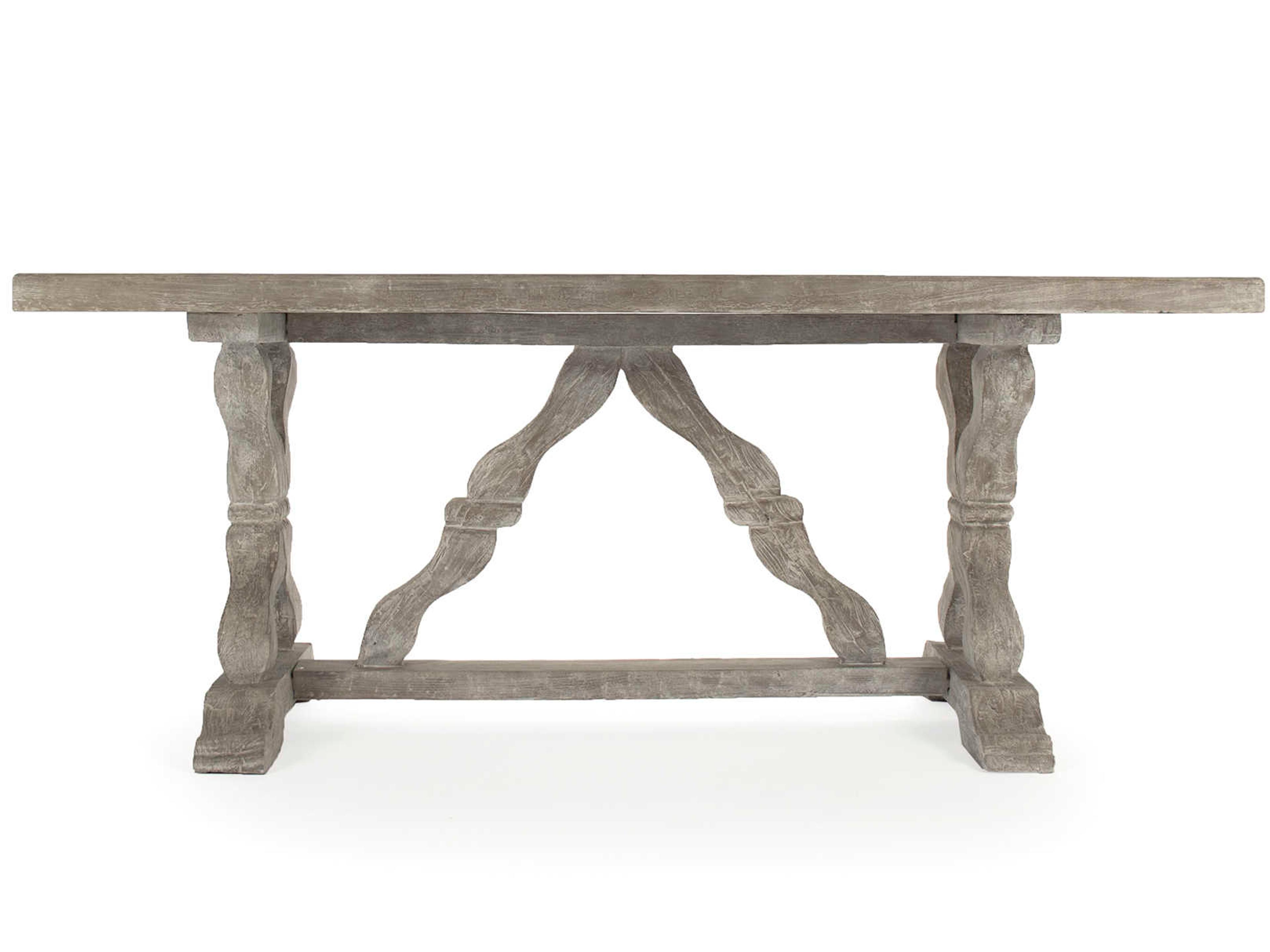 Zentique Rectangular Fiberglass Antique White Dining Table