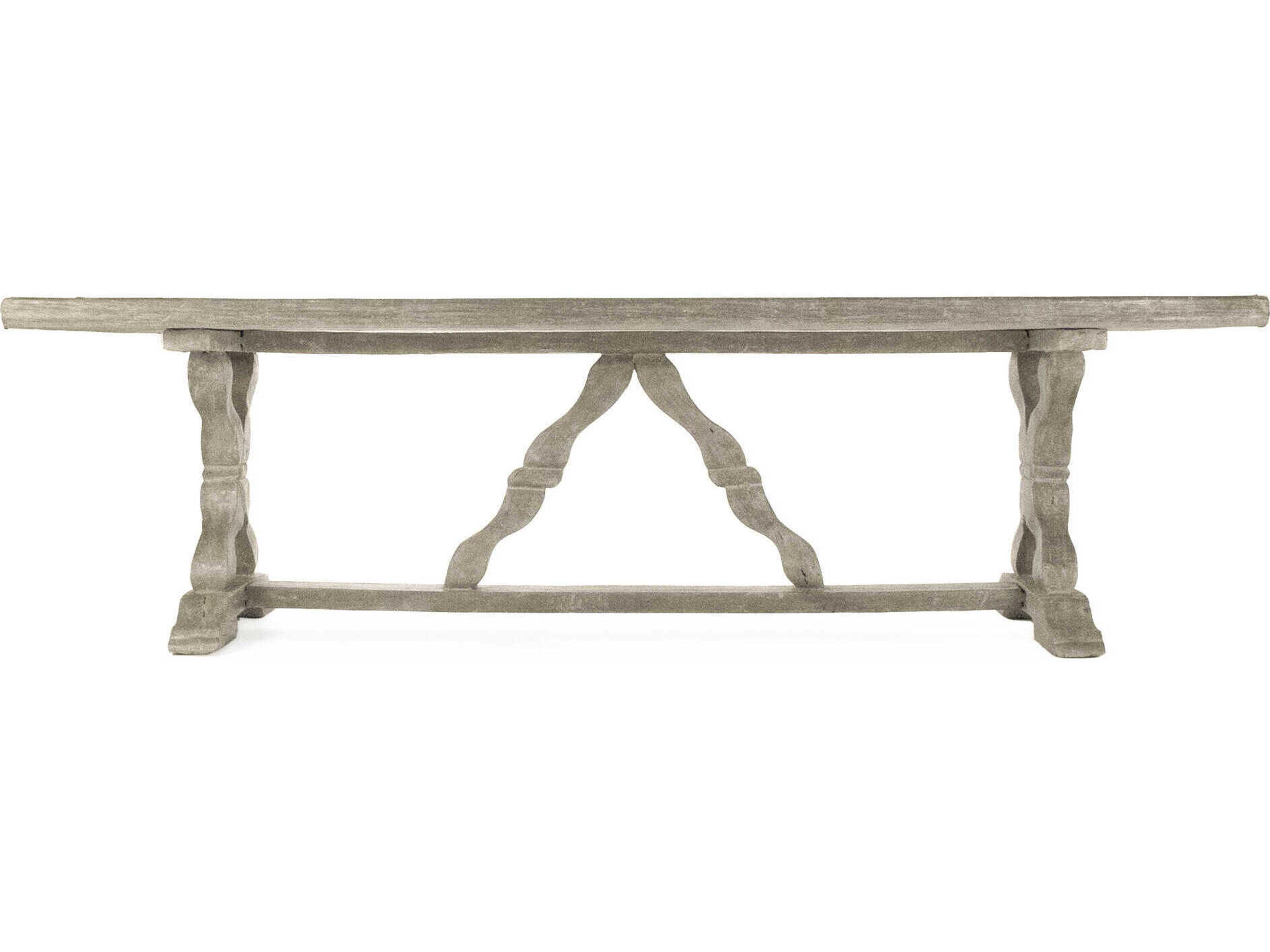 Zentique Gracie Rectangular Fiberglass Antique White Dining Table
