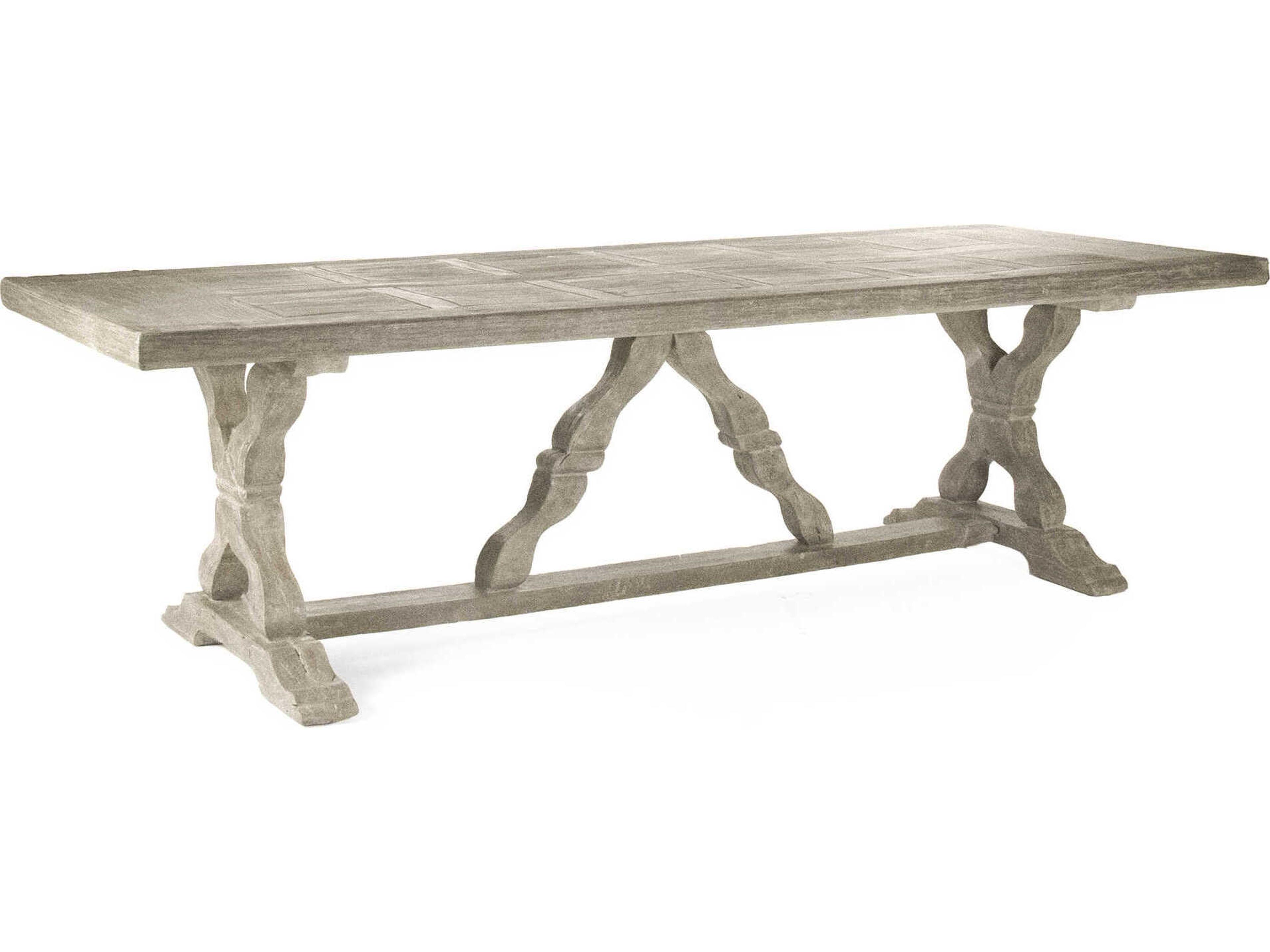 Gracie Rectangular Fiberglass Antique White Dining Table