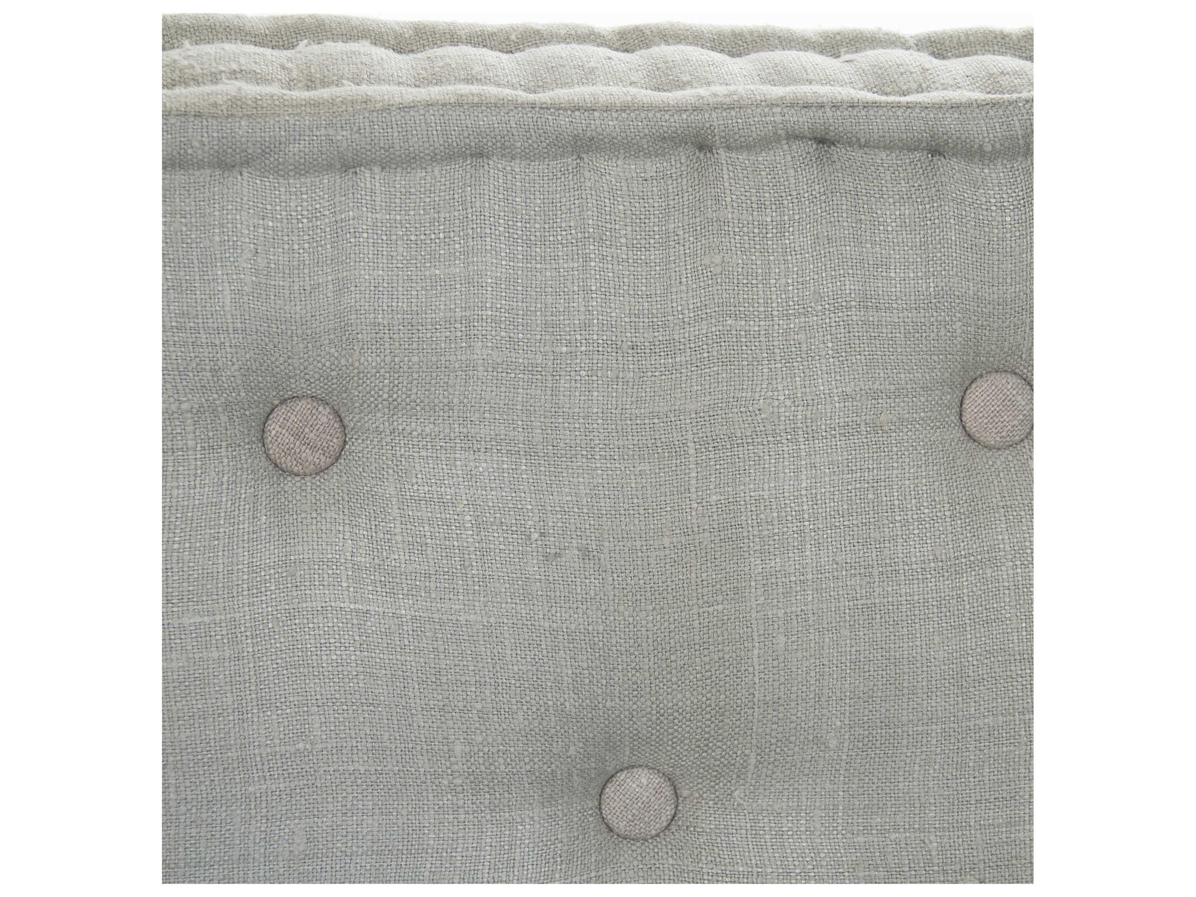 Zentique Distressed Dove Grey Blue Silk Upholstered Accent Bench