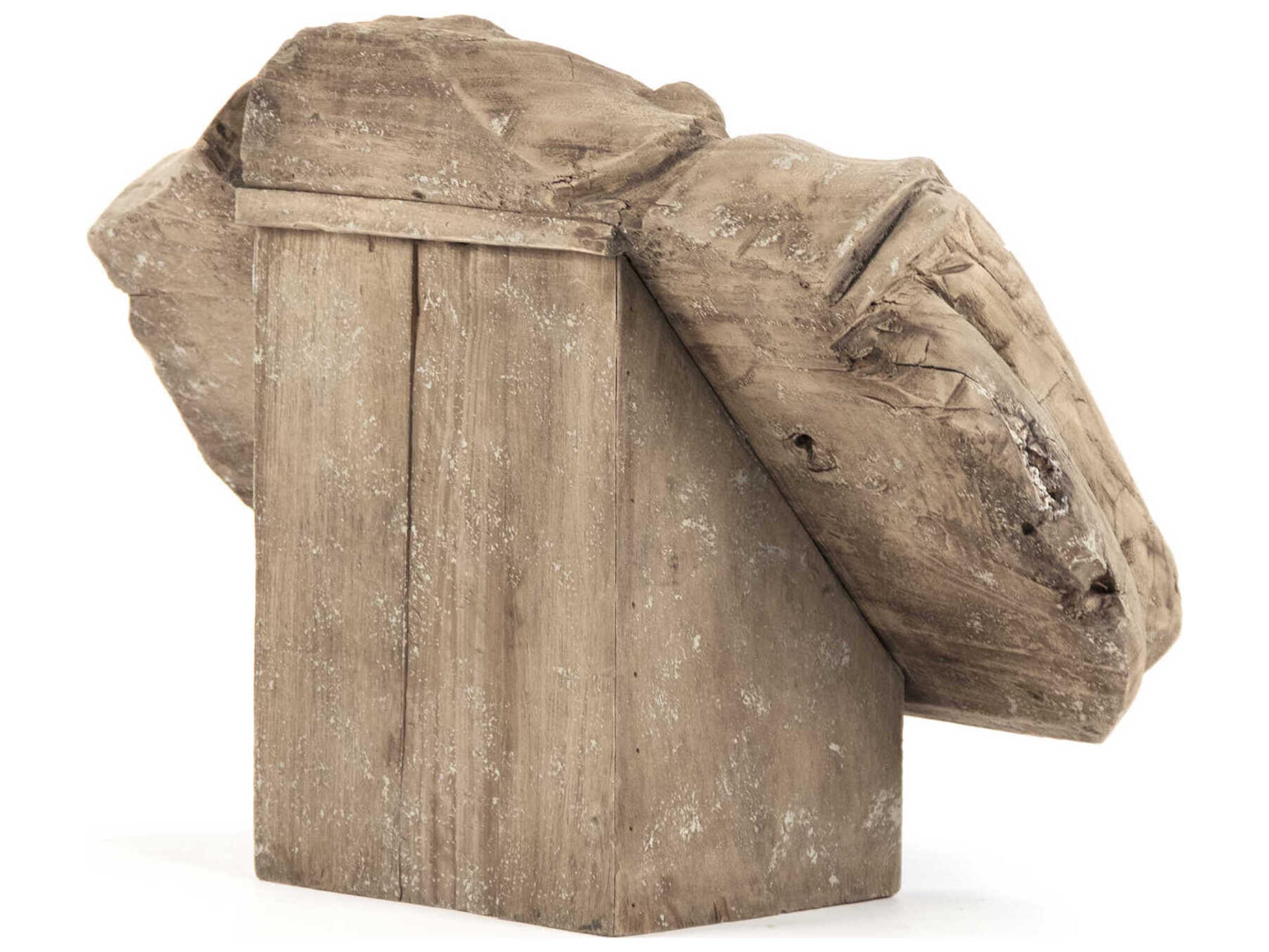 Zentique Wooden Figure Weathered Poplar Sculpture