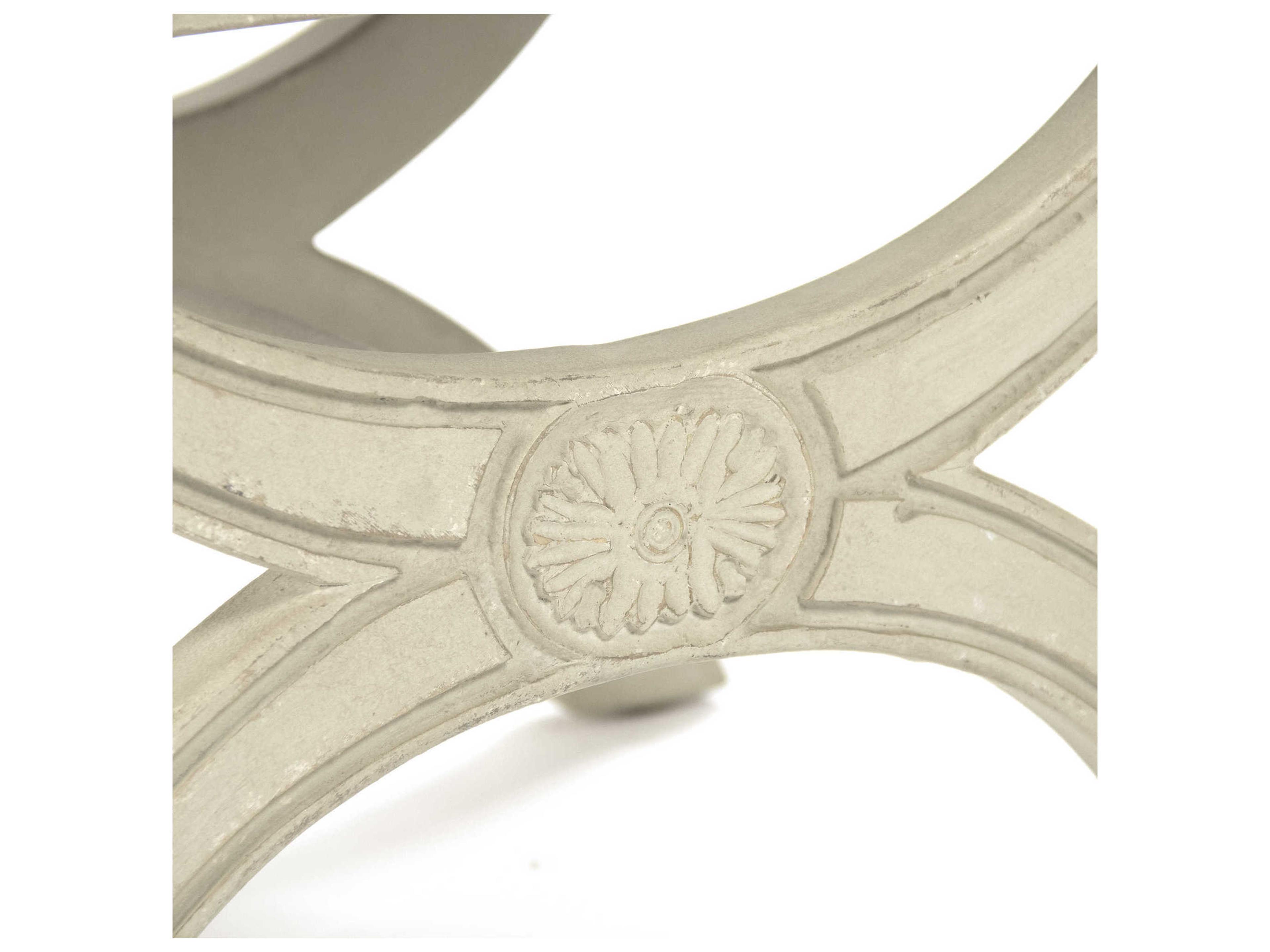 Zentique White Upholstered Accent Stool