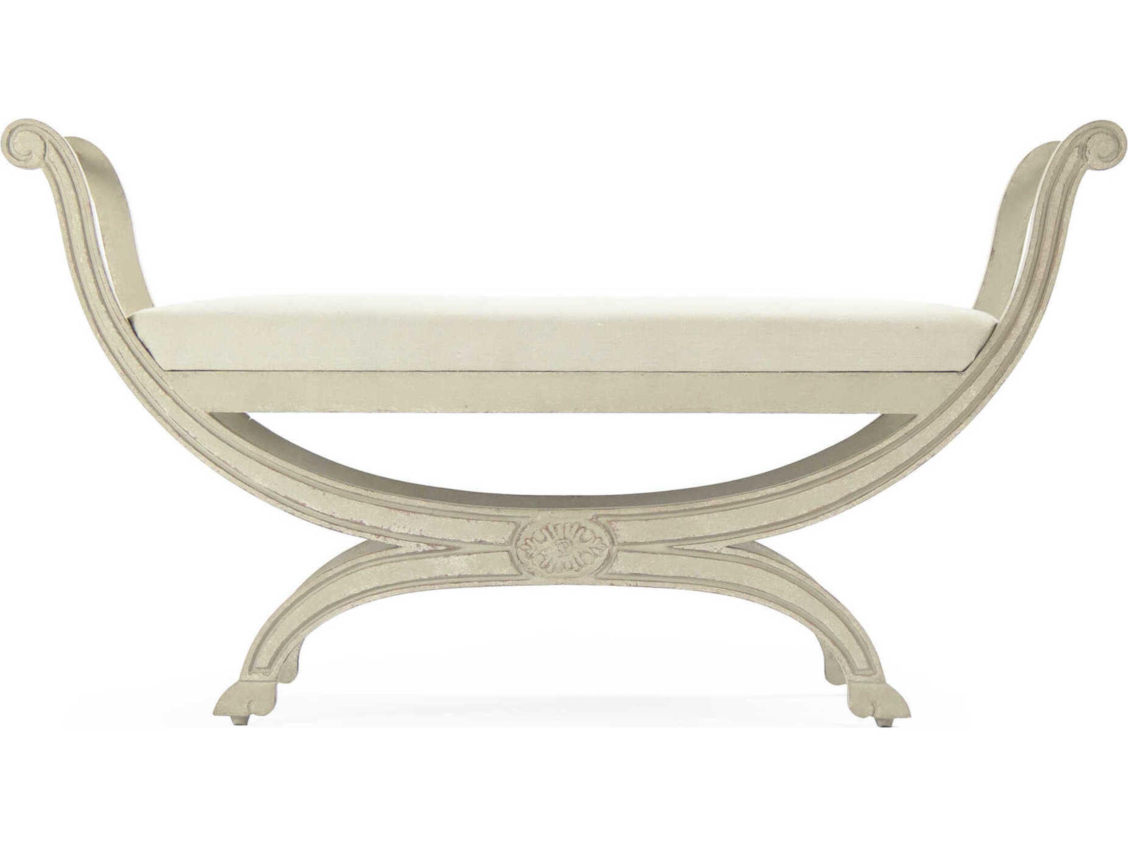 Zentique Beatrice White Upholstered Accent Bench