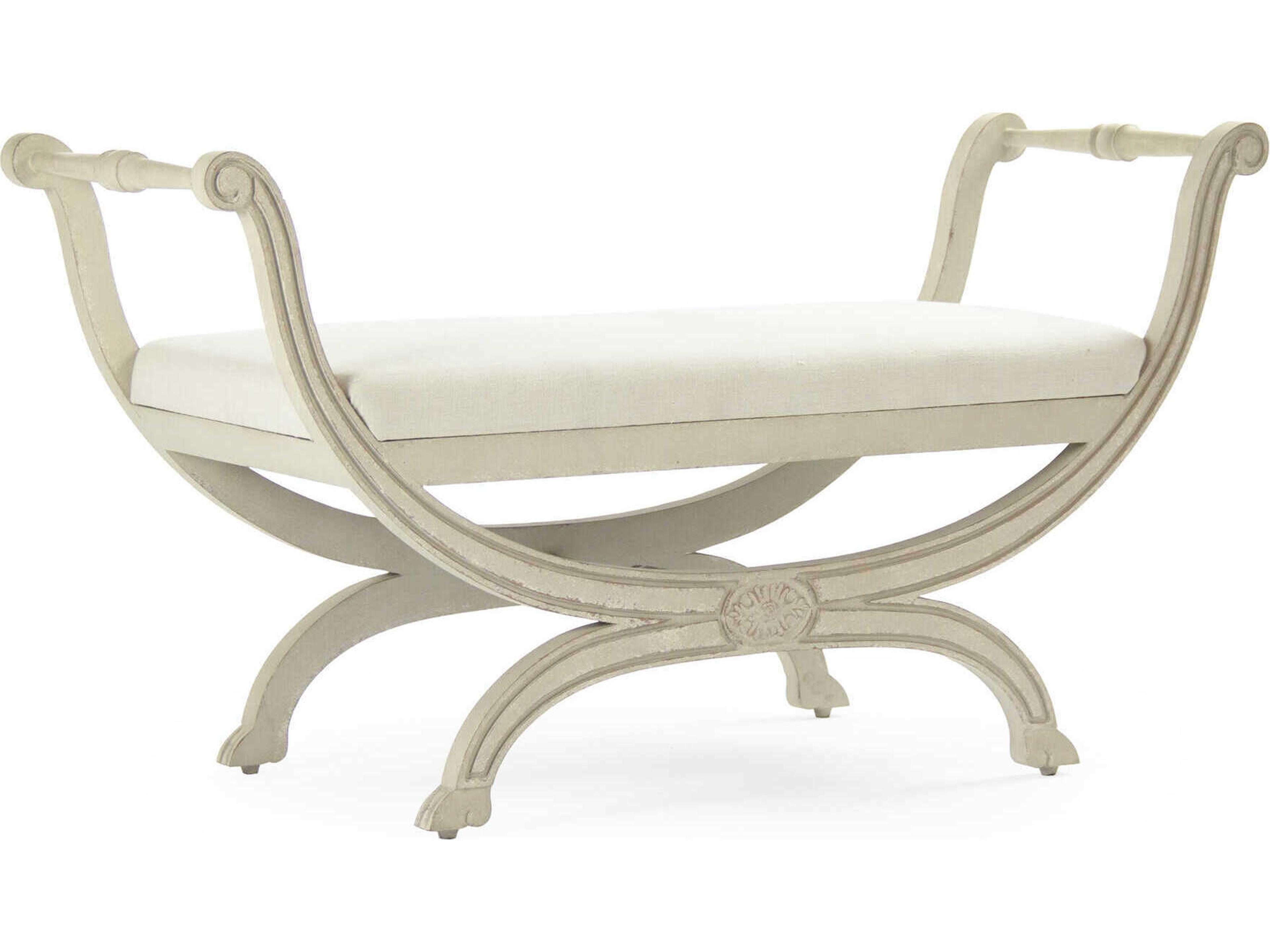 Beatrice White Upholstered Accent Bench