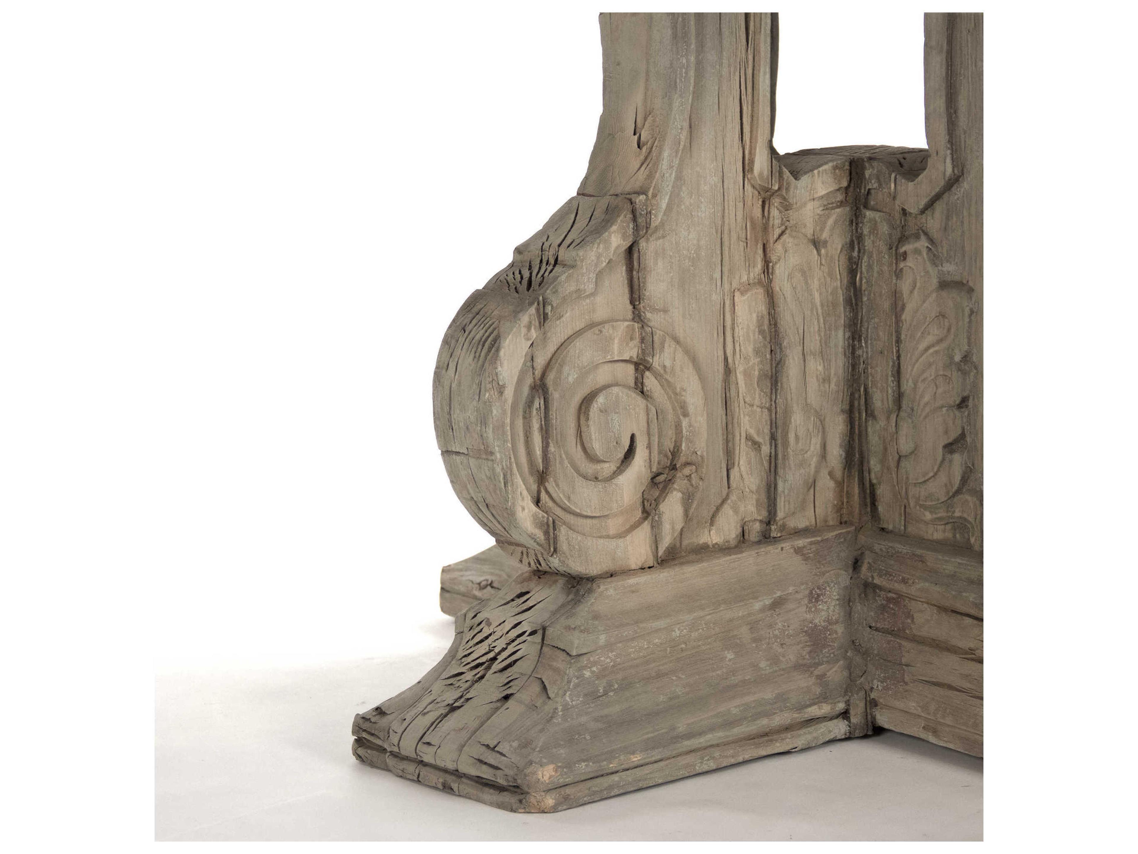 Zentique Round Wood Weathered Dining Table