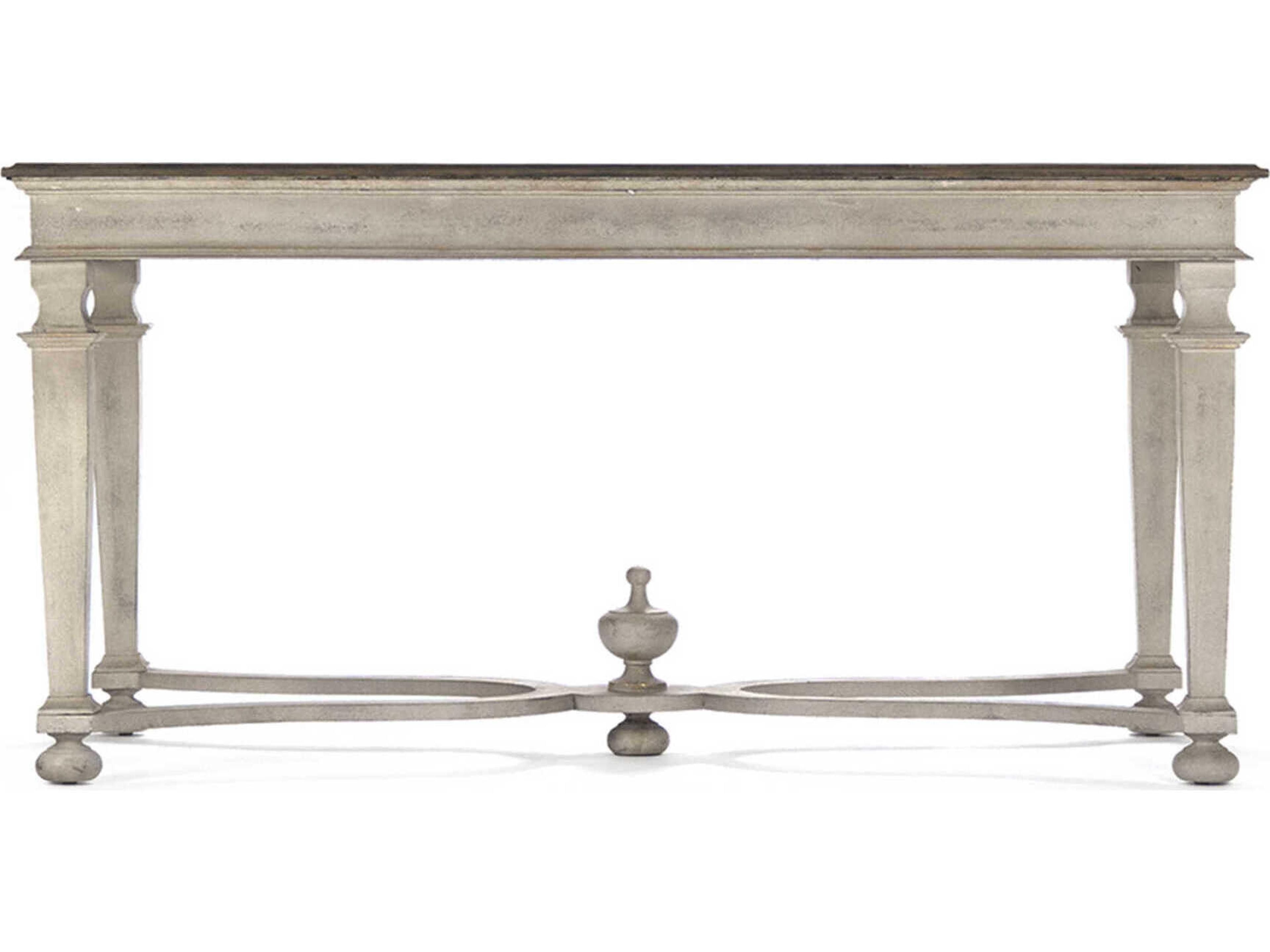 Zentique Tiffany Rectangular Wood Distressed Brown Top Dining Table