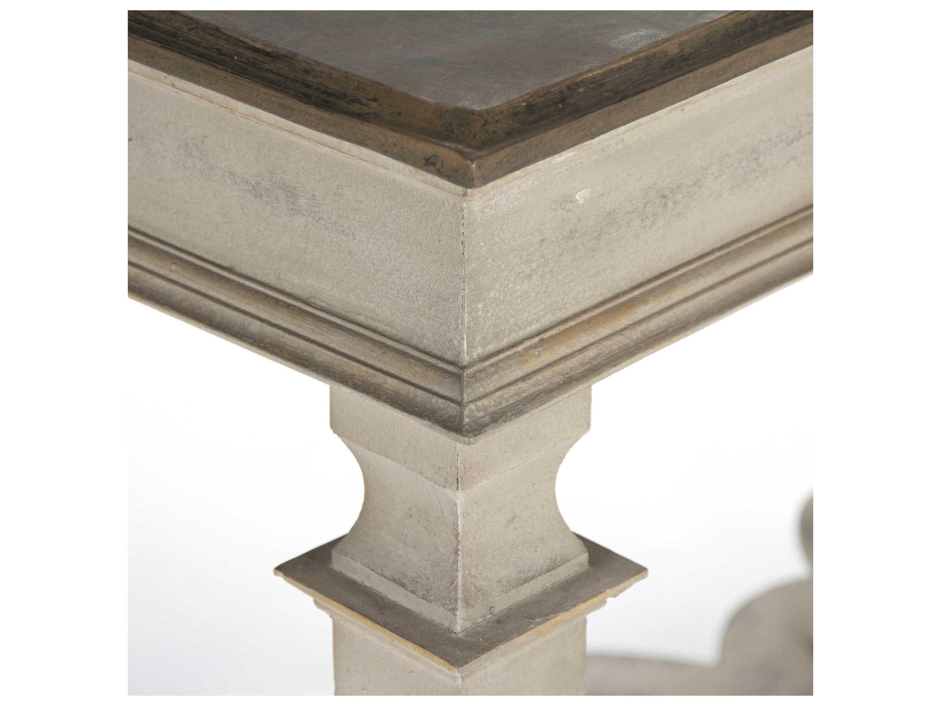 Zentique Tiffany Rectangular Wood Distressed Brown Top Dining Table