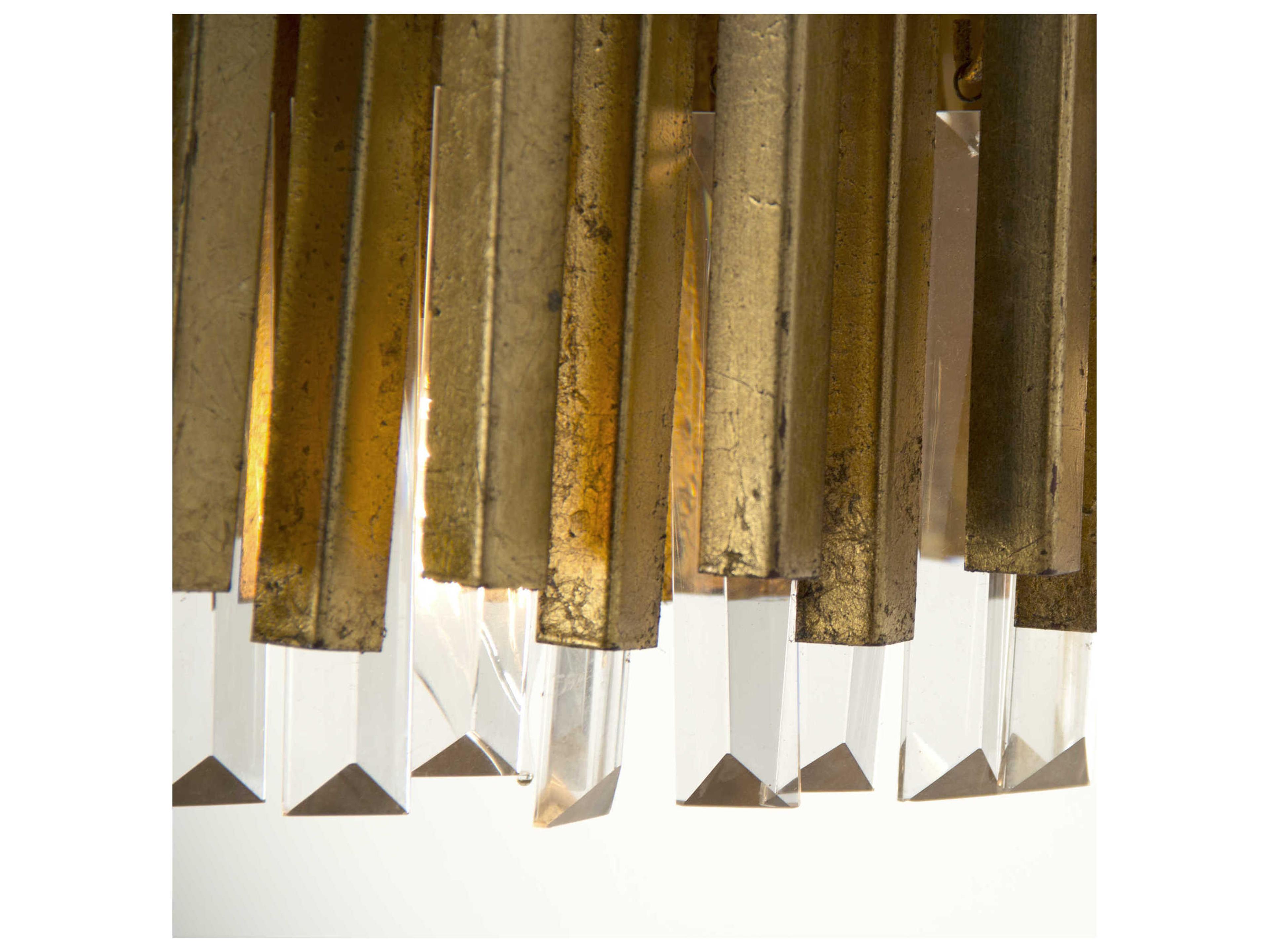 Zentique 8-Light Gold Leaf Crystal Chandelier