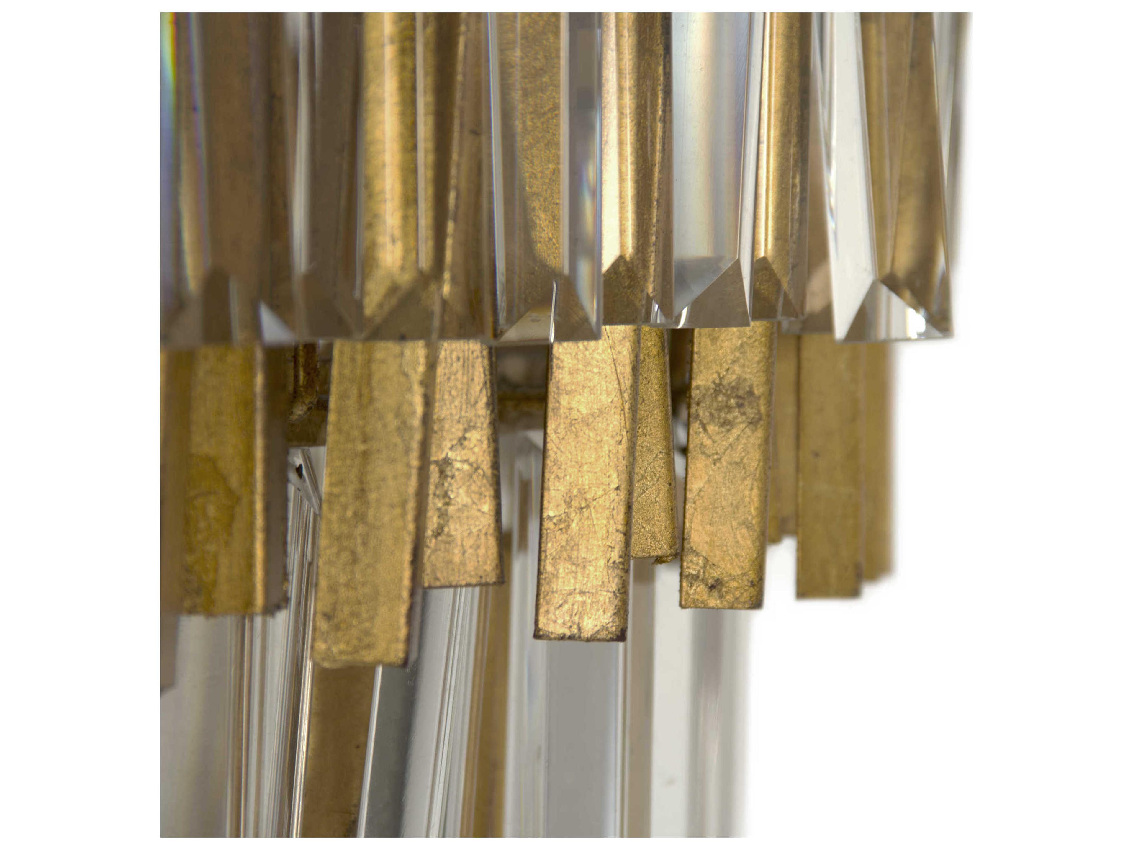 Zentique 4-Light Gold Leaf Crystal Candelabra Chandelier