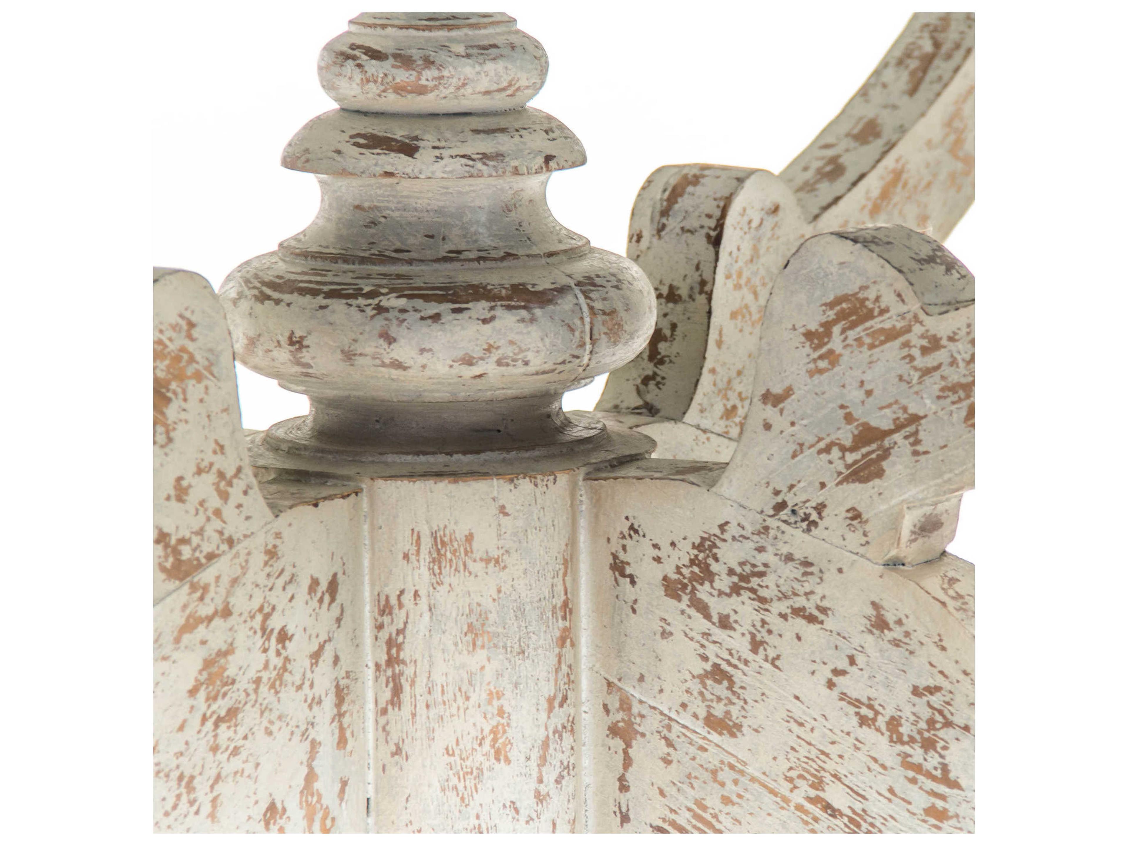 Zentique Round Wood Natural Distressed Grey Dining Table