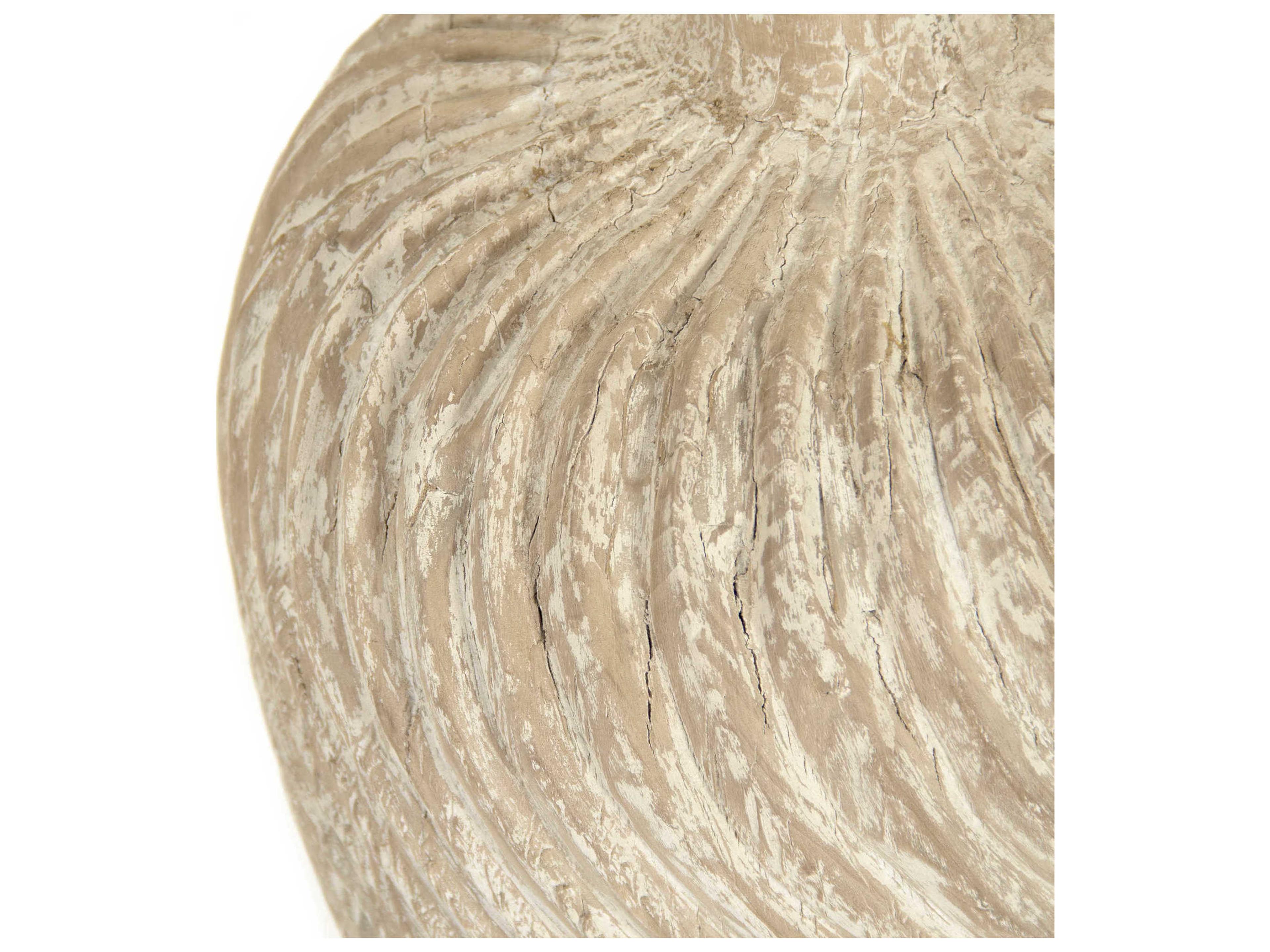 Zentique Julius White Wash Wooden Urn