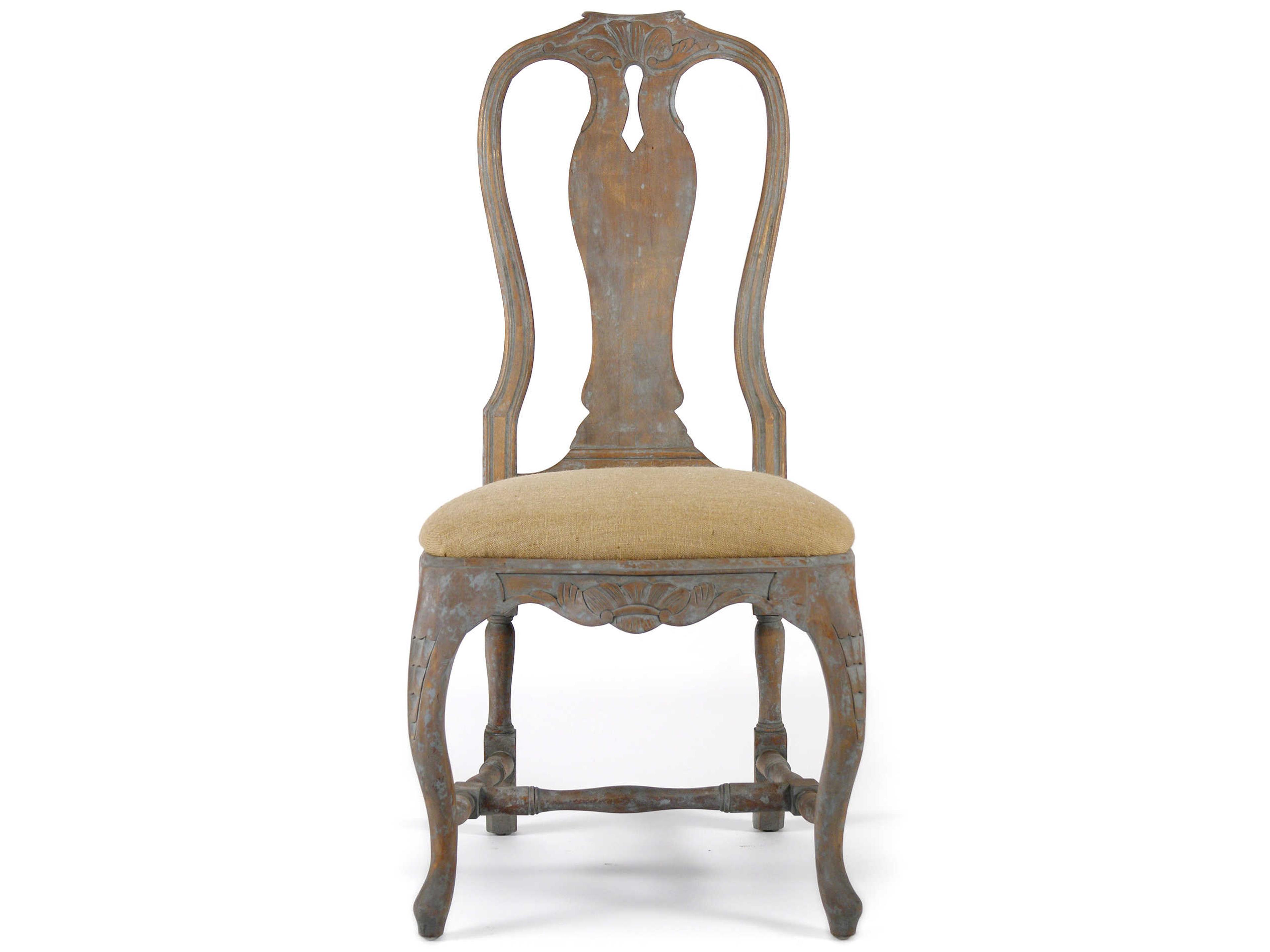 Zentique Birch Wood Brown Upholstered Side Dining Chair