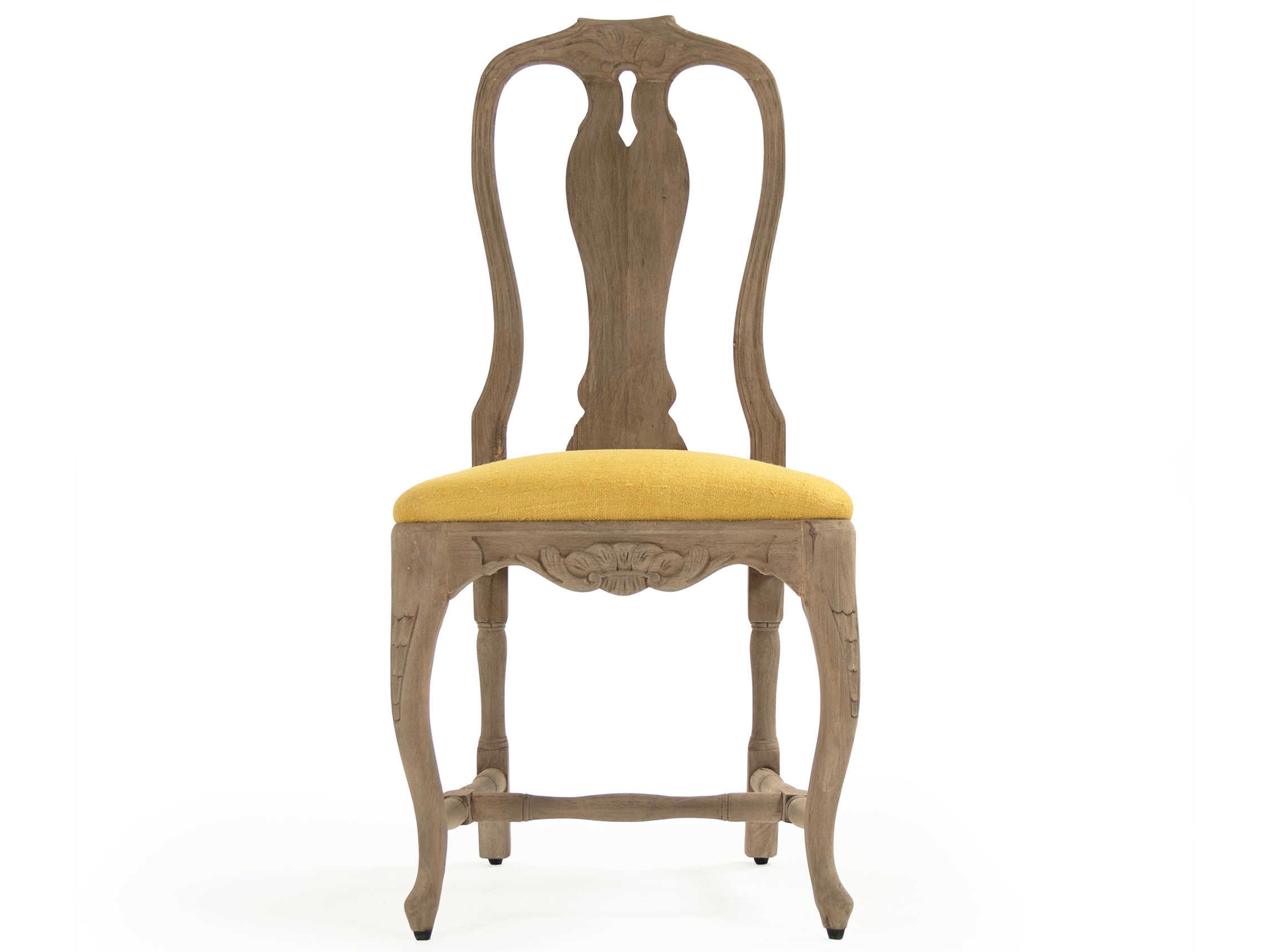 Zentique Birch Wood Natural Upholstered Side Dining Chair